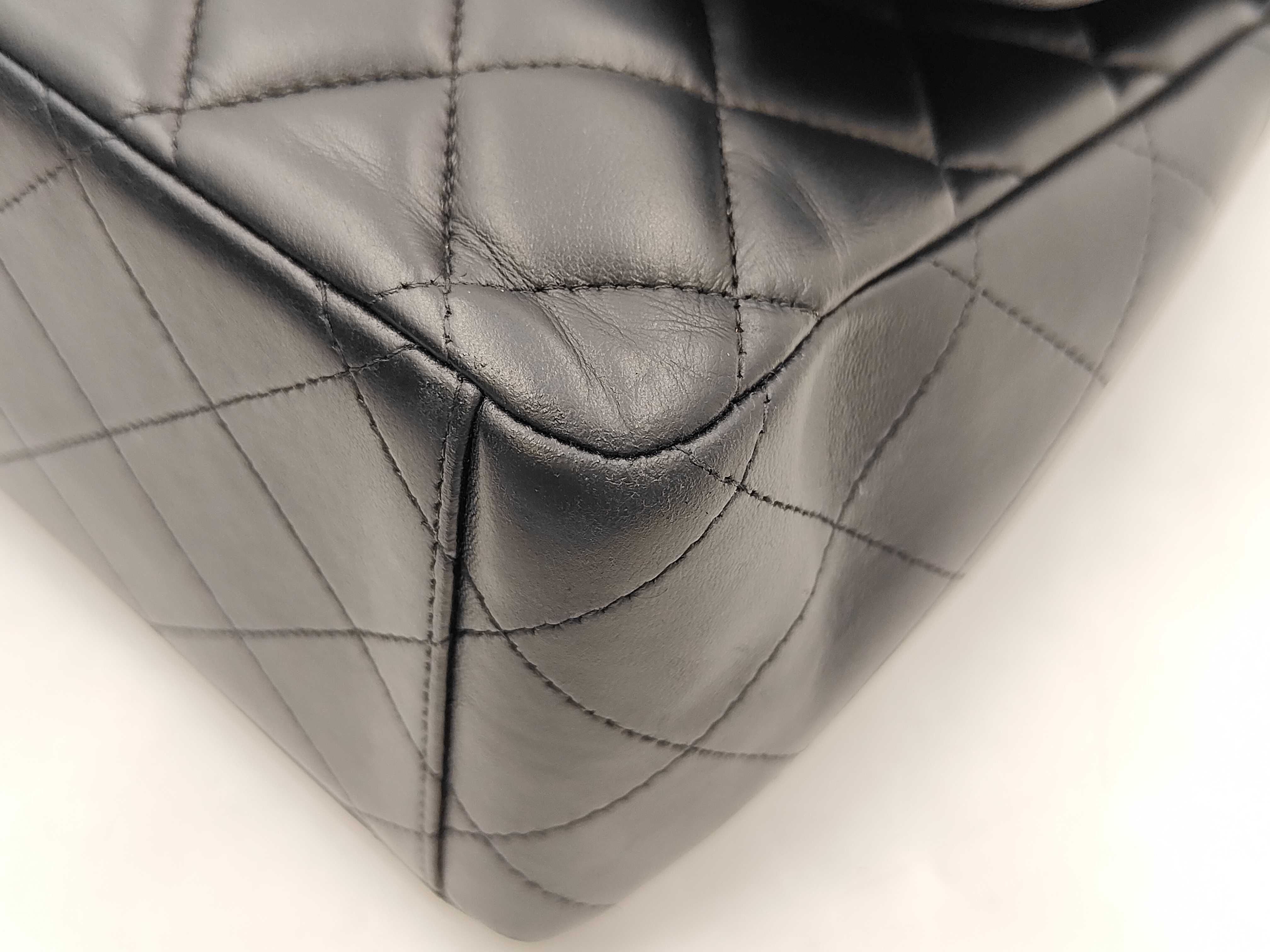 Matelassé 35 Lambskin Double Flap Double Chain Shoulder Bag, Black with Silver Hardware, Serial Number 18 Series. — view 5