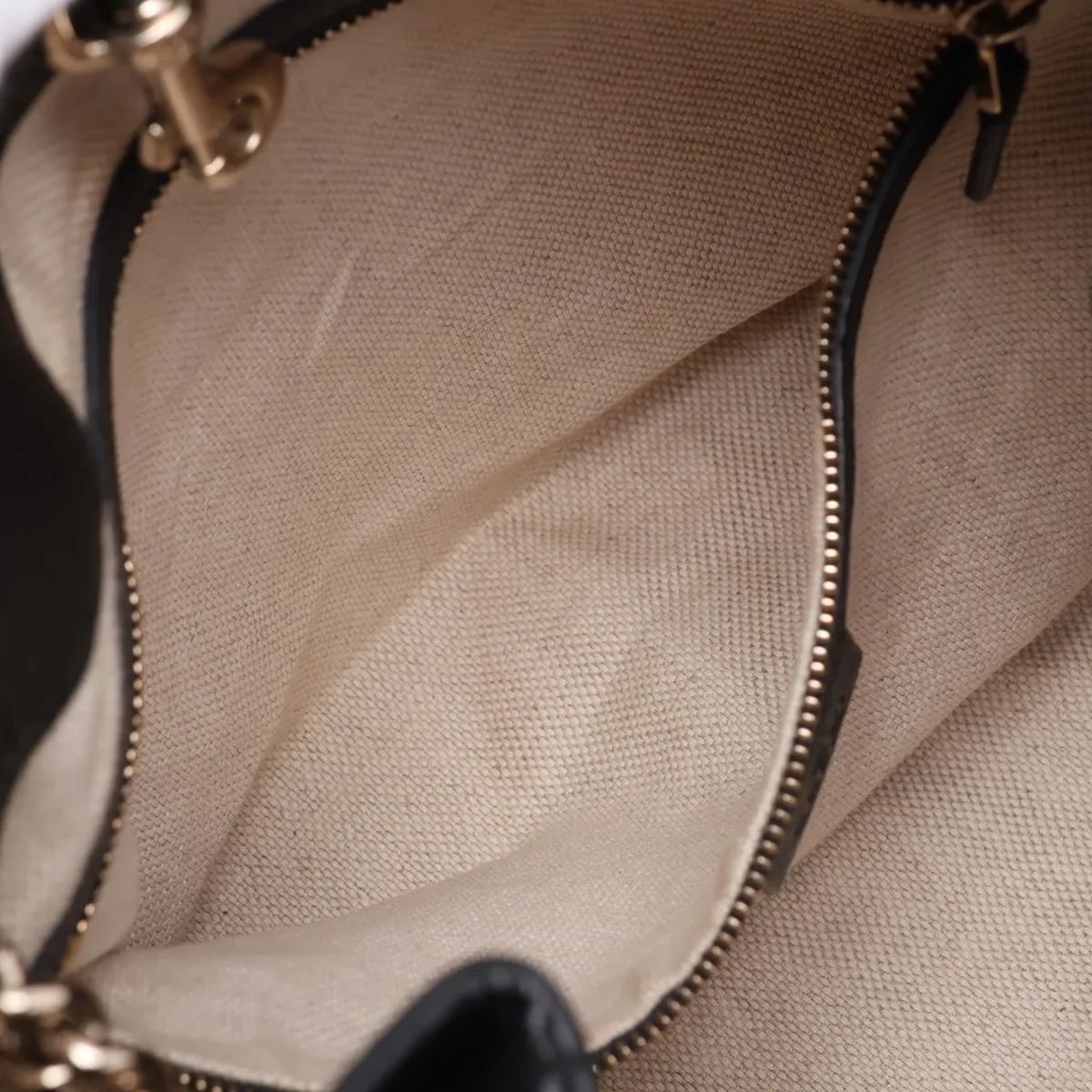 Soho Leather Chain Tote Bag, Black, 308982 — view 8