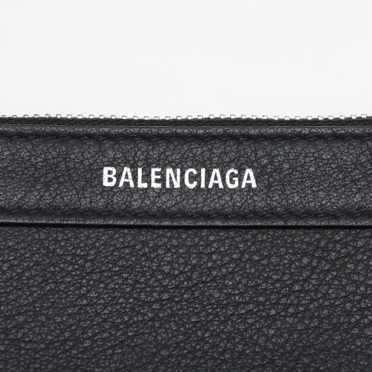 Navy Cabas Leather Handbag, Black, 339933, Pouch, Stained. — view 9