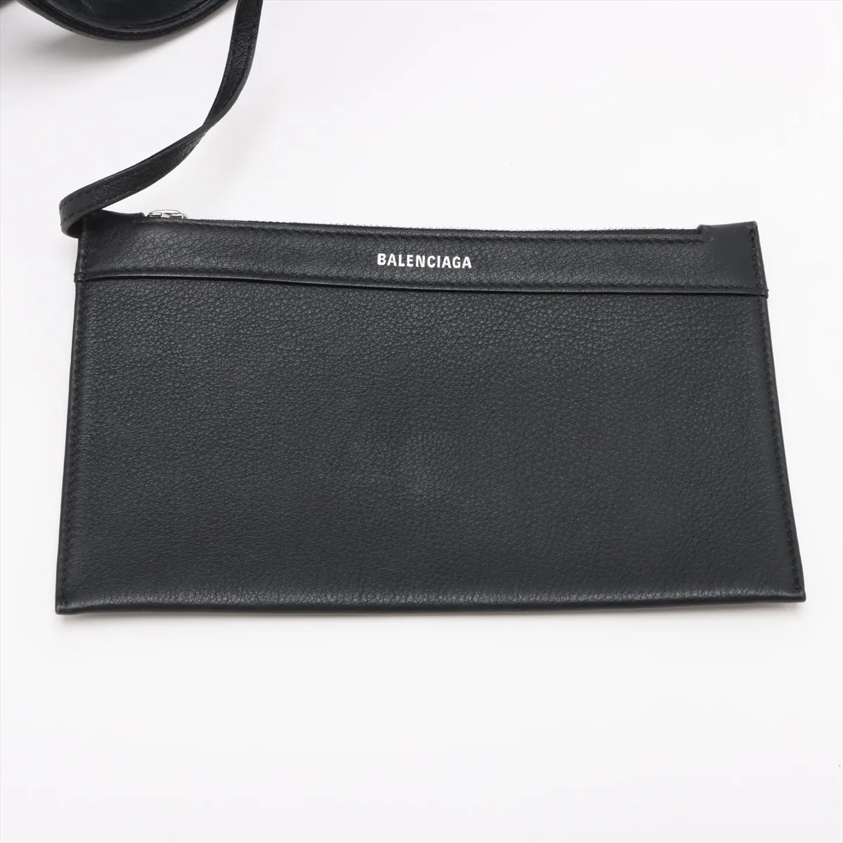 Navy Cabas Leather Handbag, Black, 339933, Pouch, Stained. — view 10