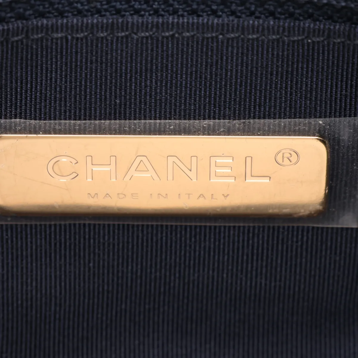 19 Maxi Lambskin Chain Shoulder Bag, Navy, Gold x Silver Hardware, 30159288, Serial Number in the 30s, AS1162 — view 8