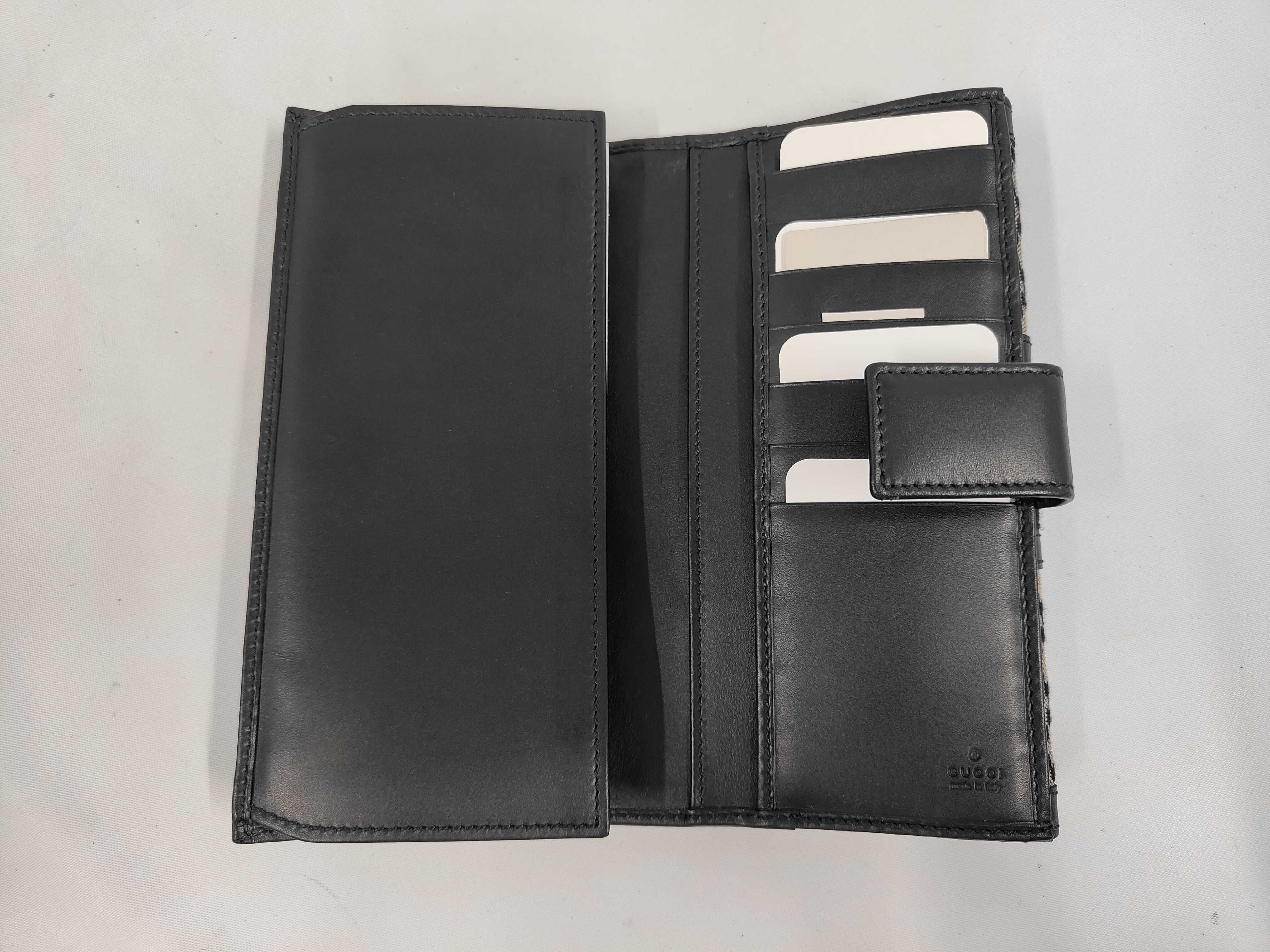 Diamante Long Flap Wallet, Canvas Leather, Beige/Black, Gucci Wallet — view 7