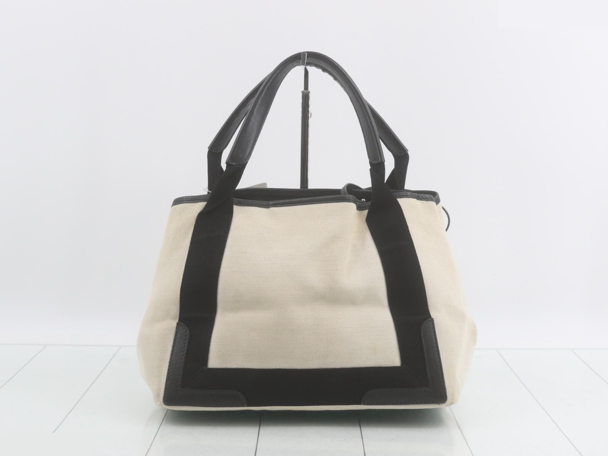 Navy Cabas, Ivory, Black Canvas — view 2