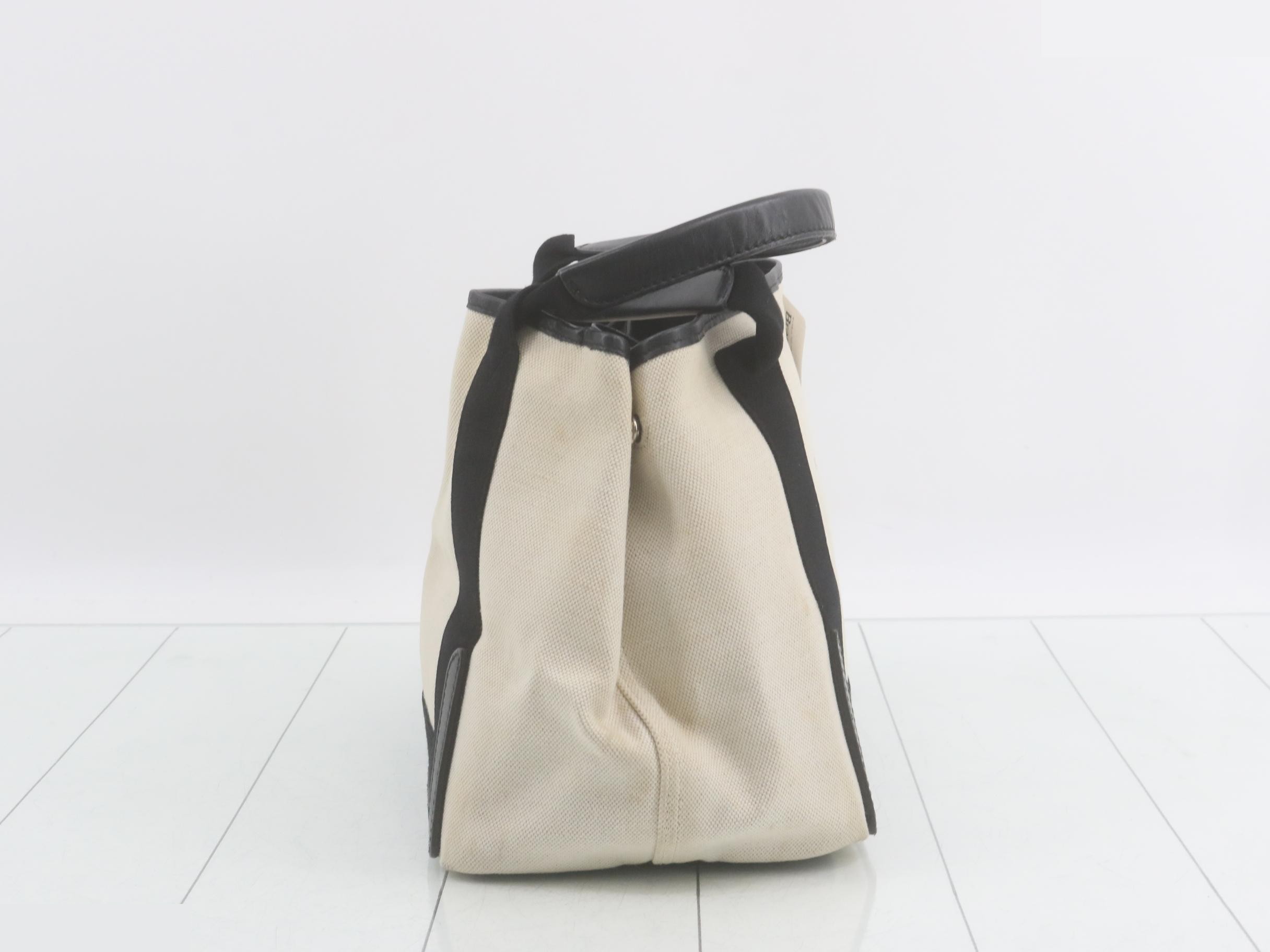 Navy Cabas, Ivory, Black Canvas — view 4