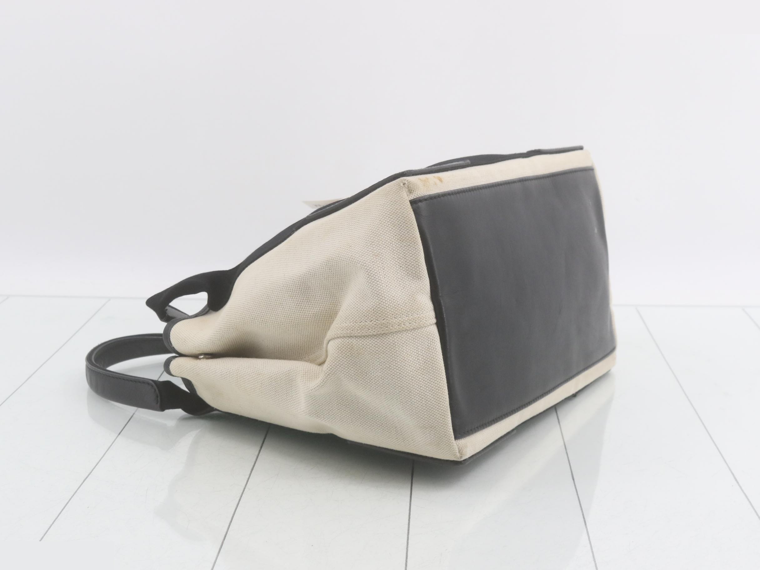 Navy Cabas, Ivory, Black Canvas — view 5