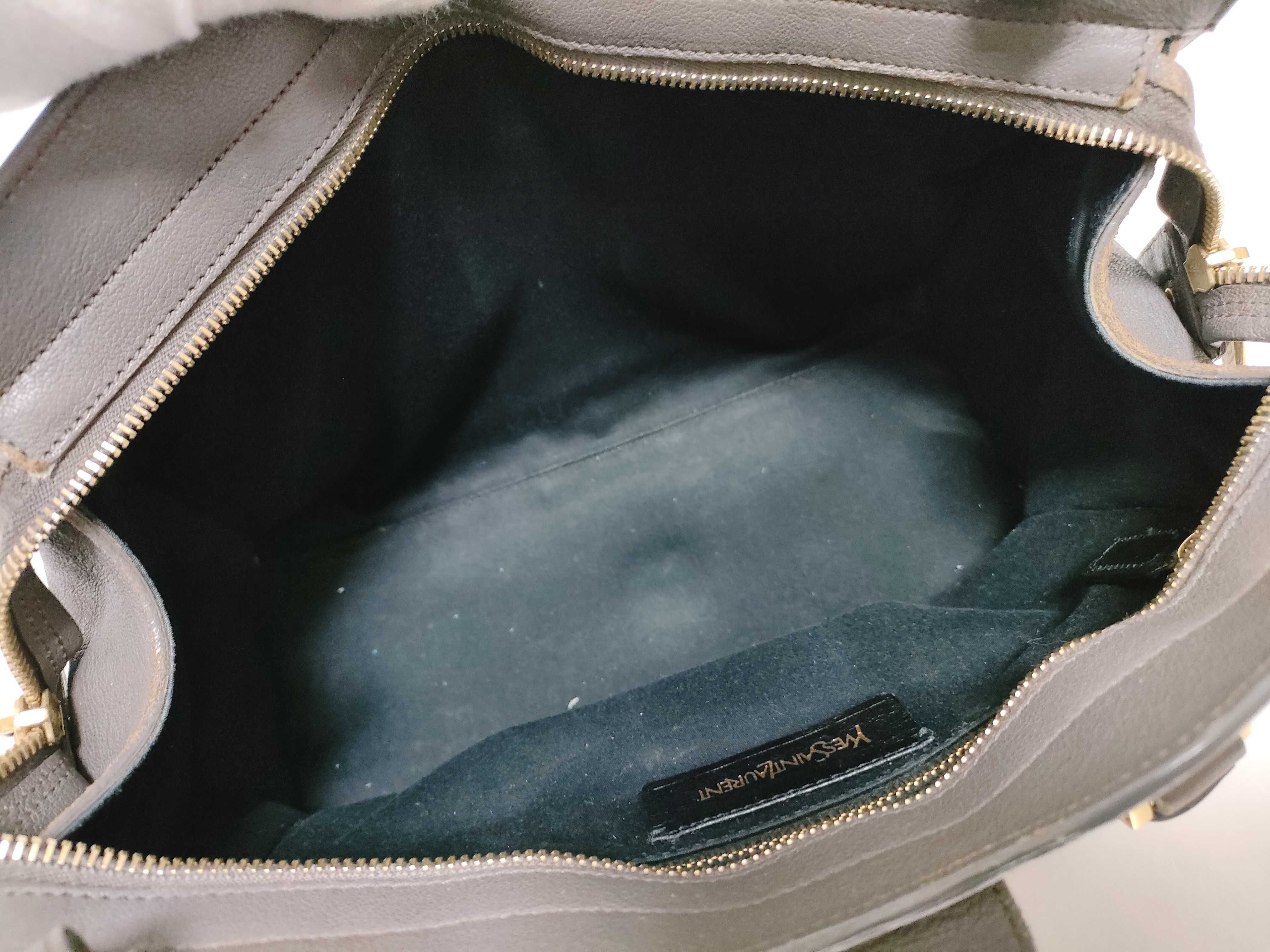Y-Line Cabas Grey Leather Classic Tote Bag Handbag — view 11