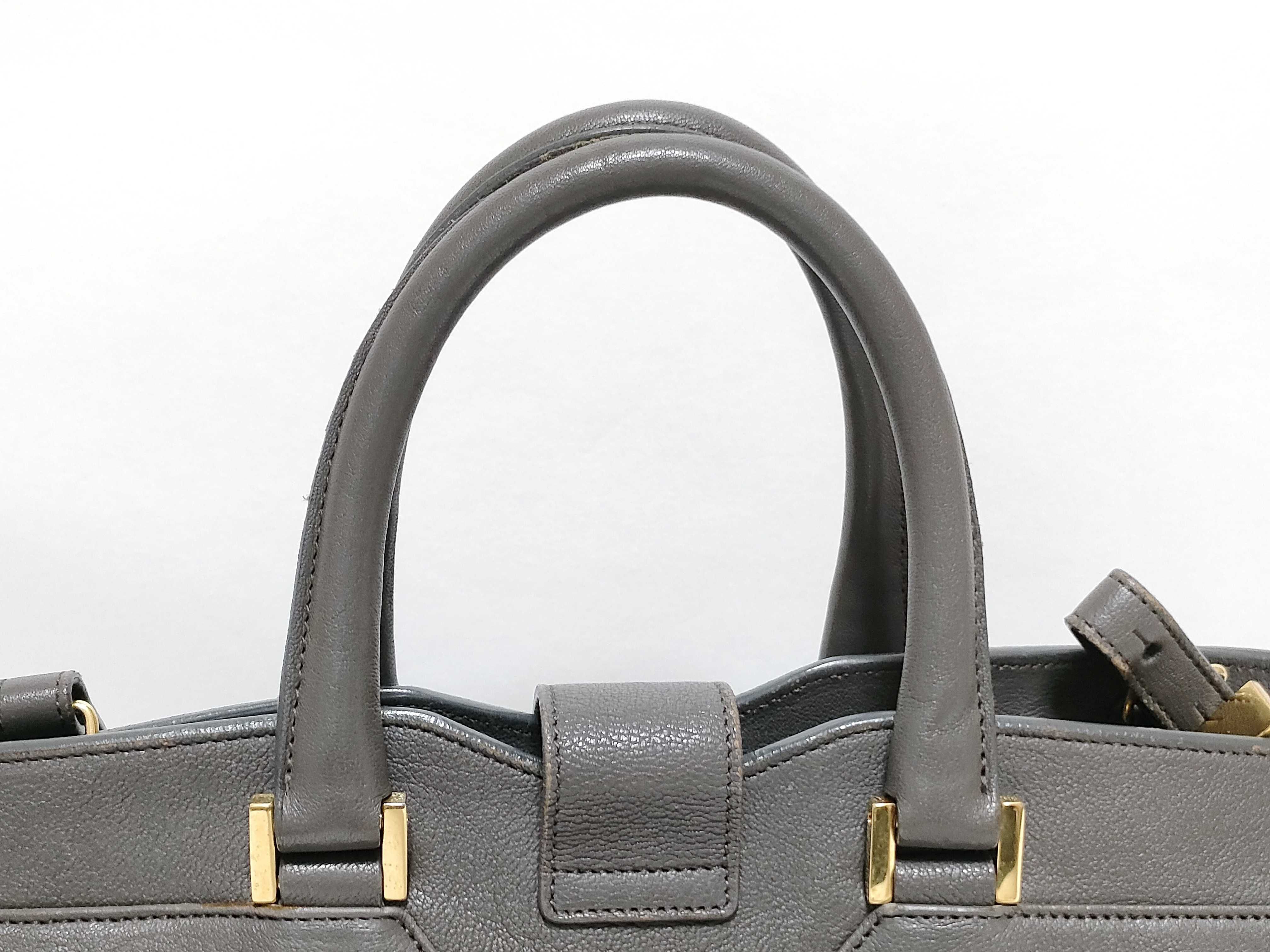 Y-Line Cabas Grey Leather Classic Tote Bag Handbag — view 3