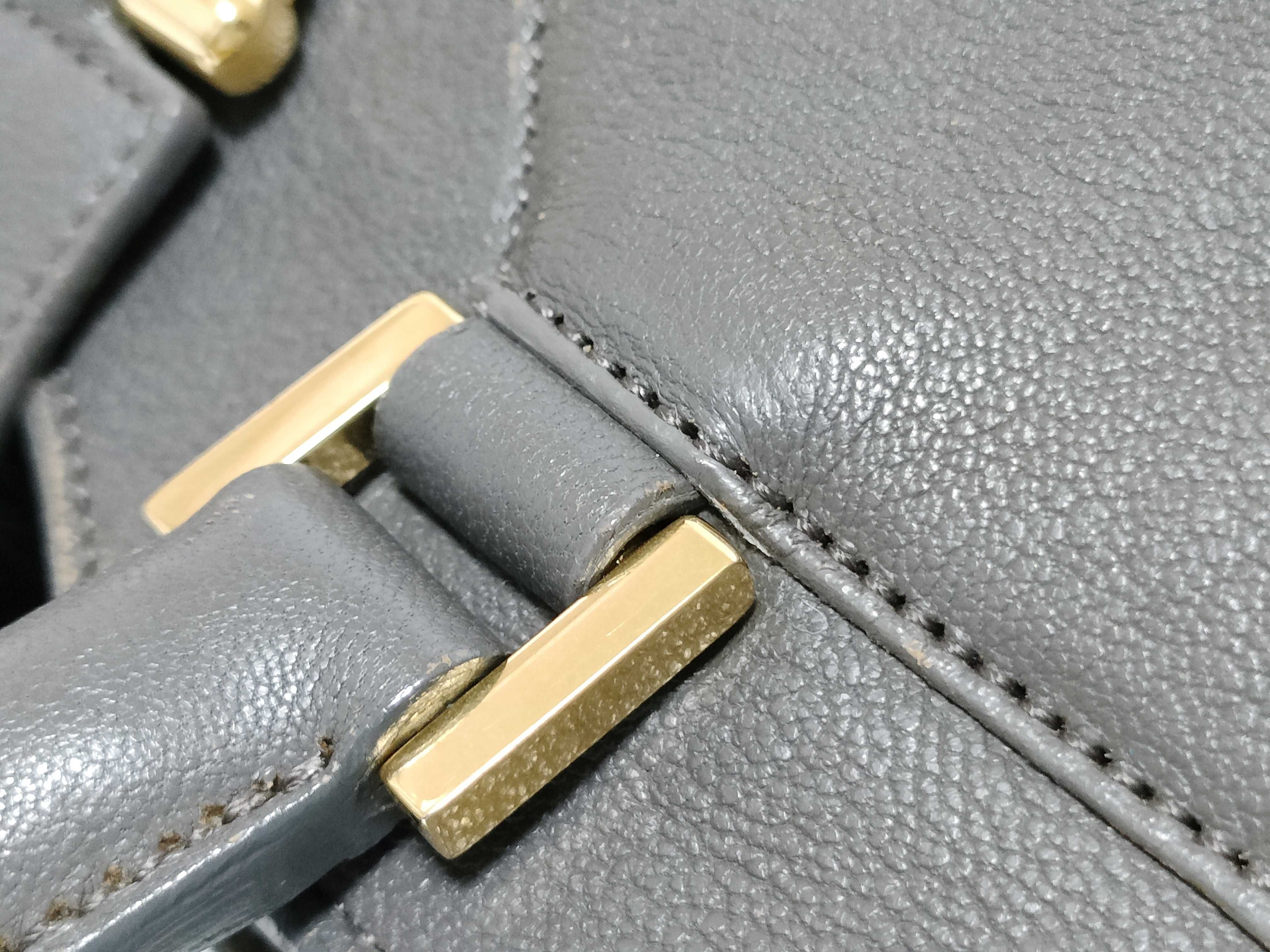 Y-Line Cabas Grey Leather Classic Tote Bag Handbag — view 5