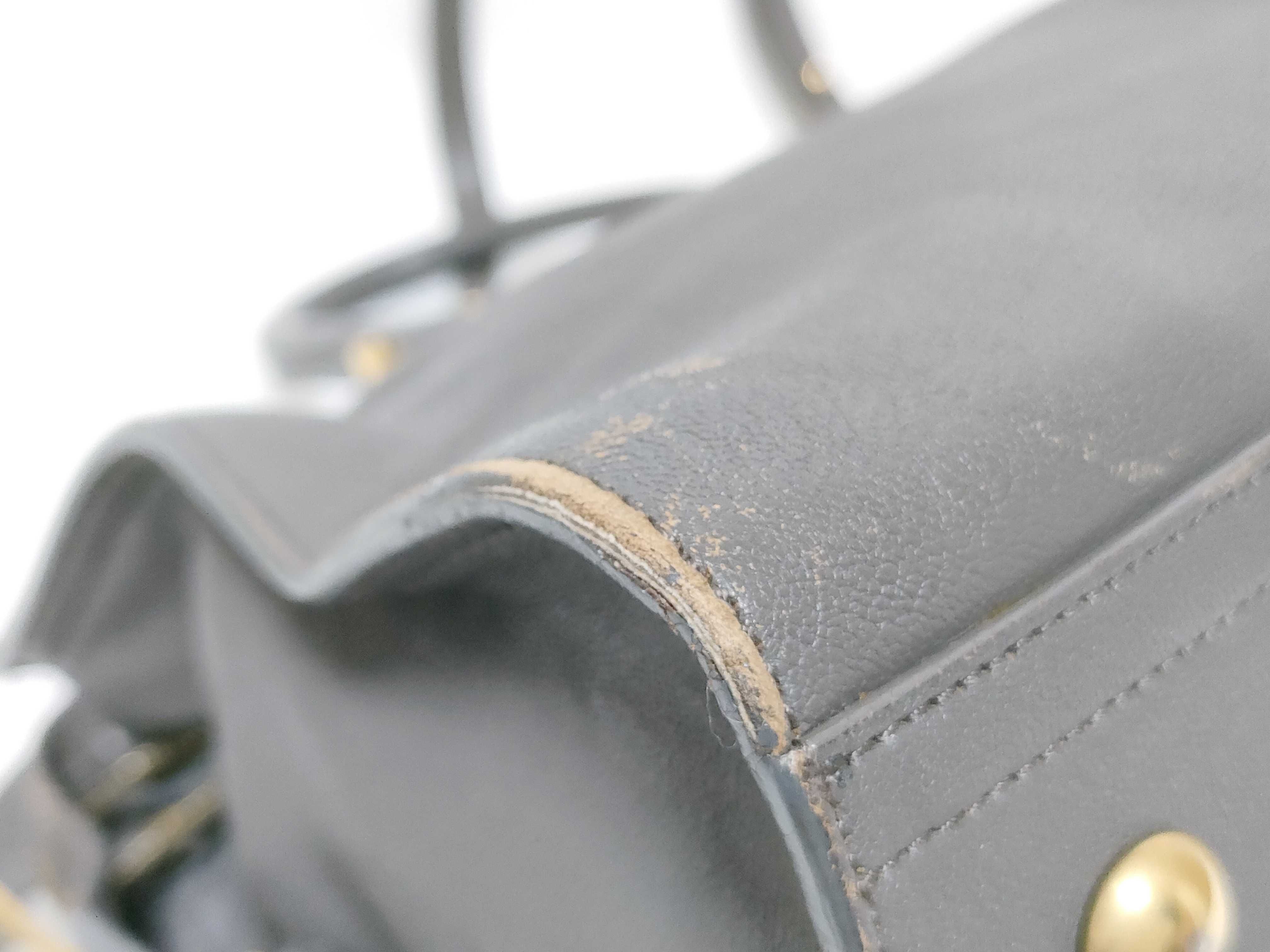 Y-Line Cabas Grey Leather Classic Tote Bag Handbag — view 8