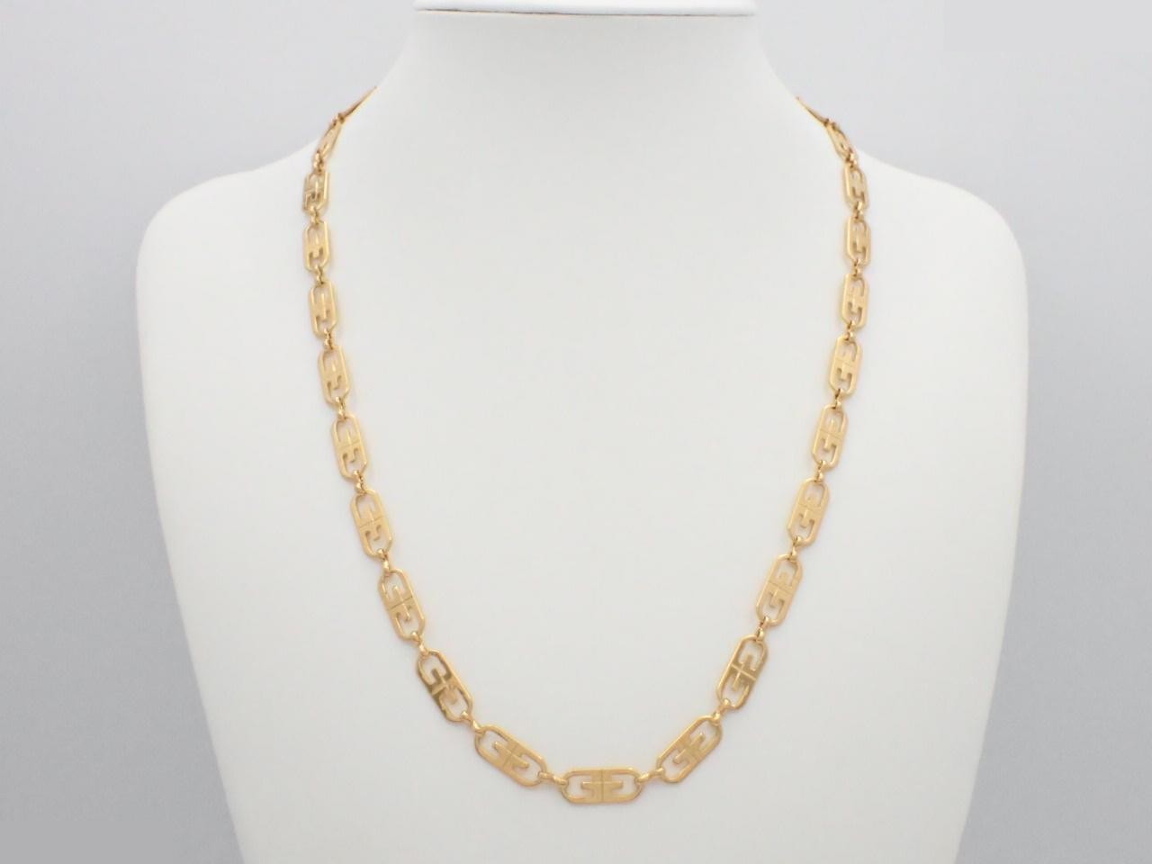 Gold long necklace, chain approximately 61cm — view 3