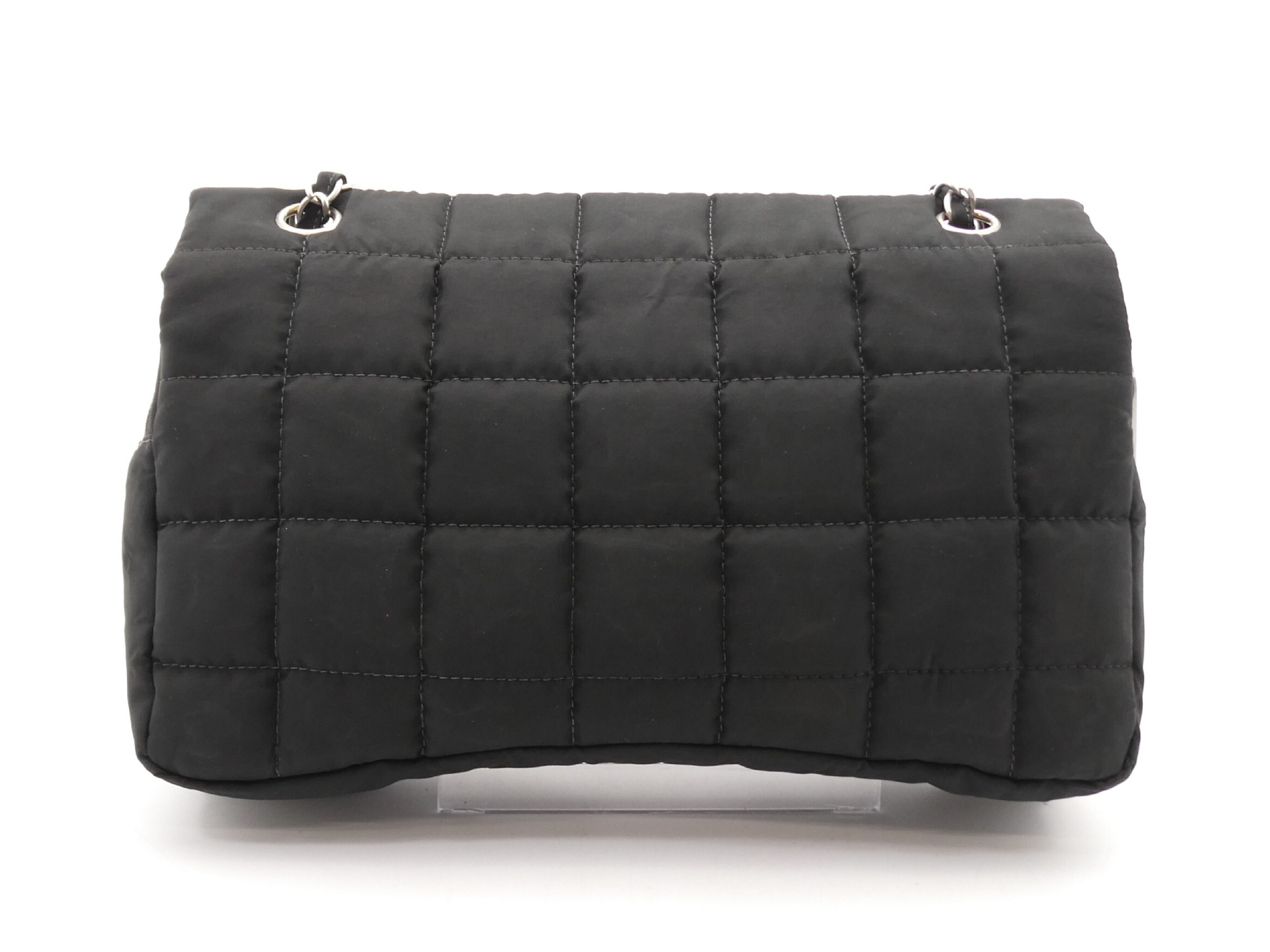 Chocolate Bar Nylon Coco Mark Turnlock Double Chain Shoulder Bag — view 2