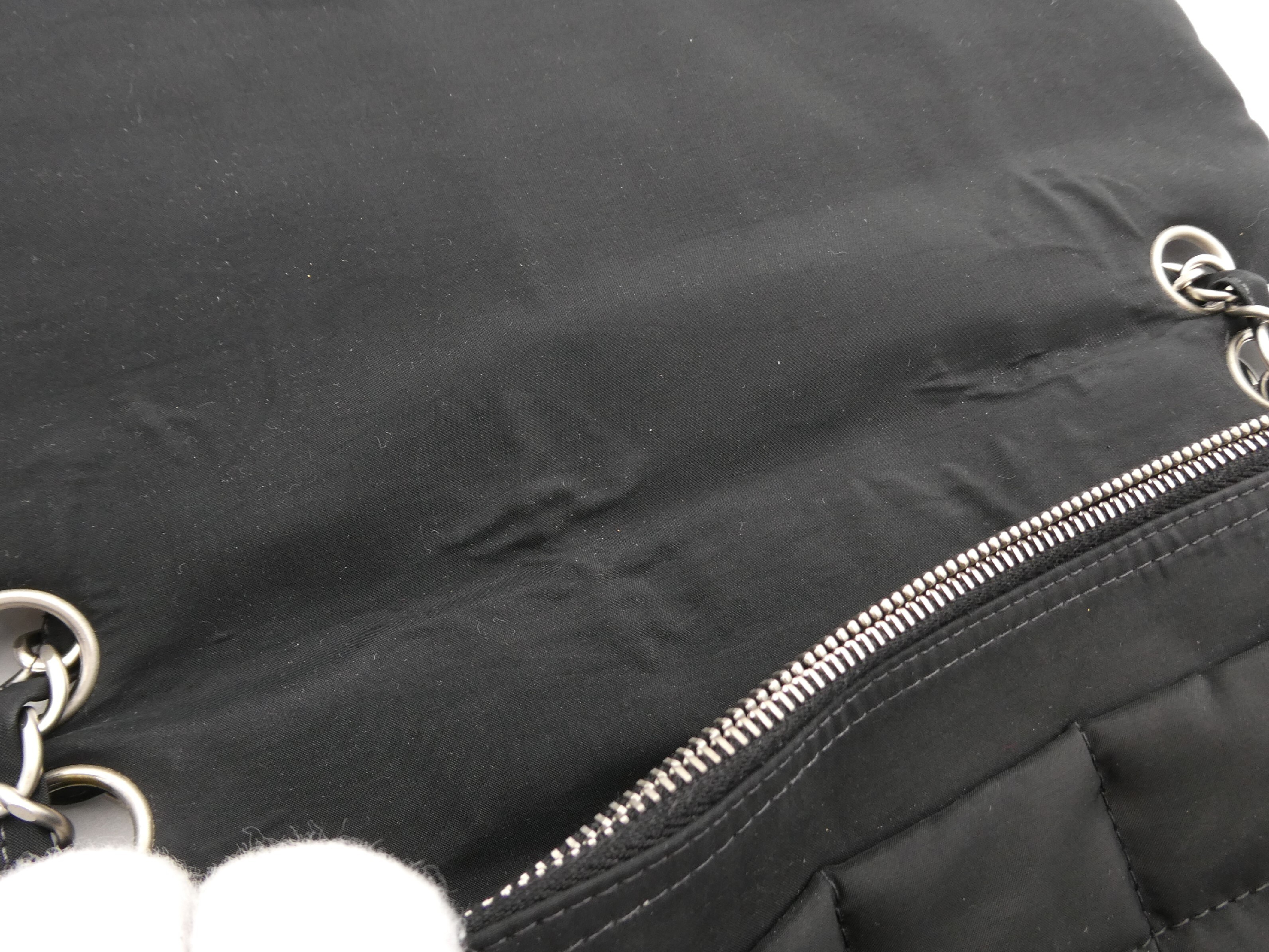 Chocolate Bar Nylon Coco Mark Turnlock Double Chain Shoulder Bag — view 11