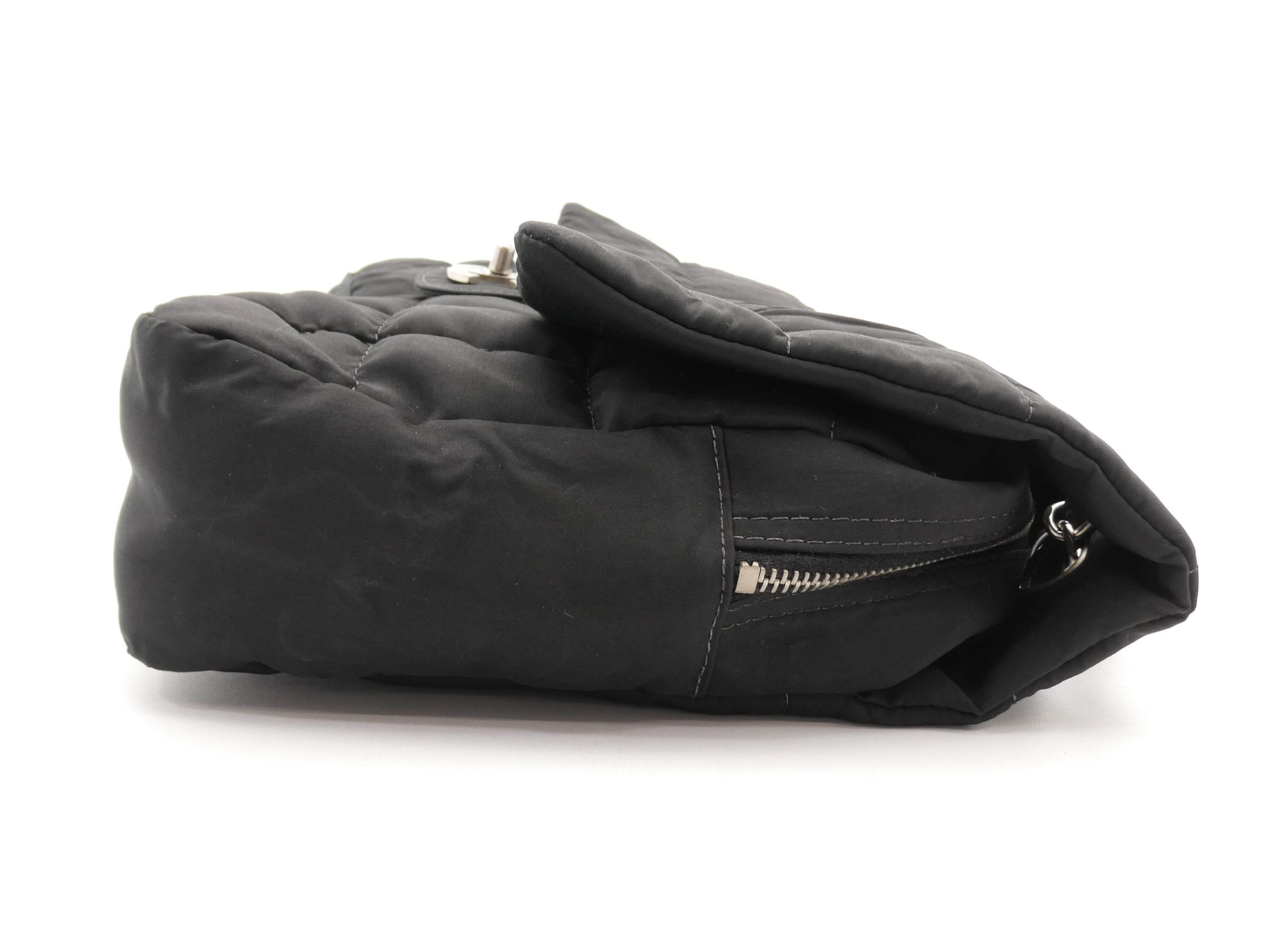 Chocolate Bar Nylon Coco Mark Turnlock Double Chain Shoulder Bag — view 4