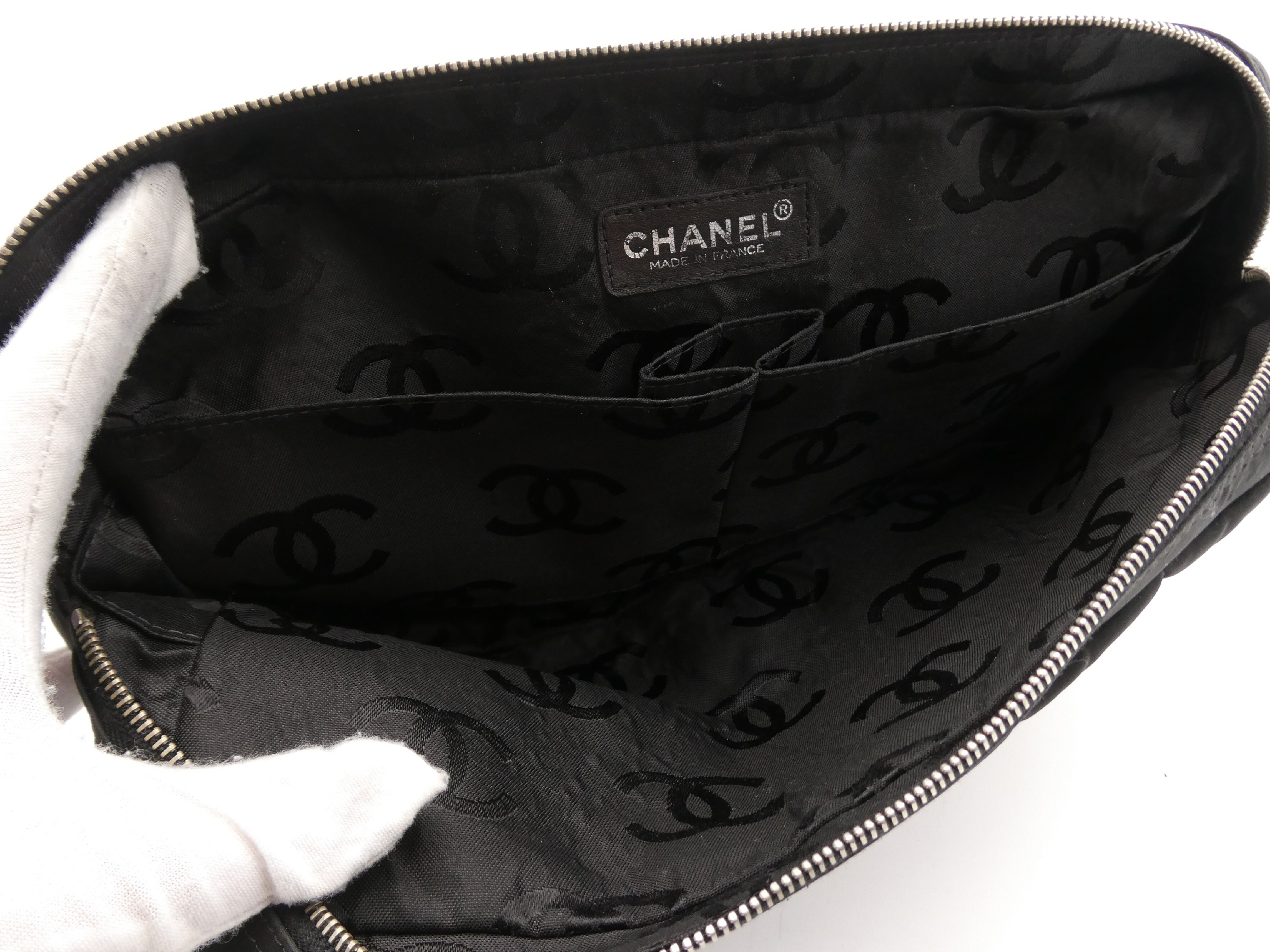 Chocolate Bar Nylon Coco Mark Turnlock Double Chain Shoulder Bag — view 7