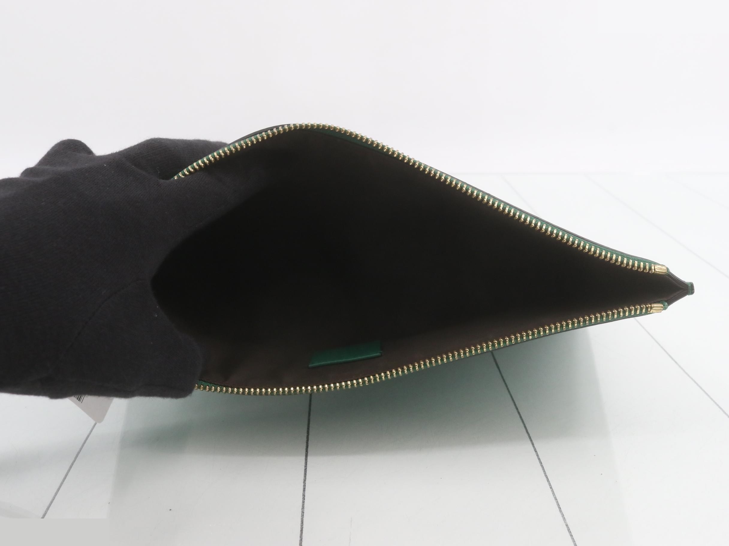 Leather tiger motif clutch bag — view 4