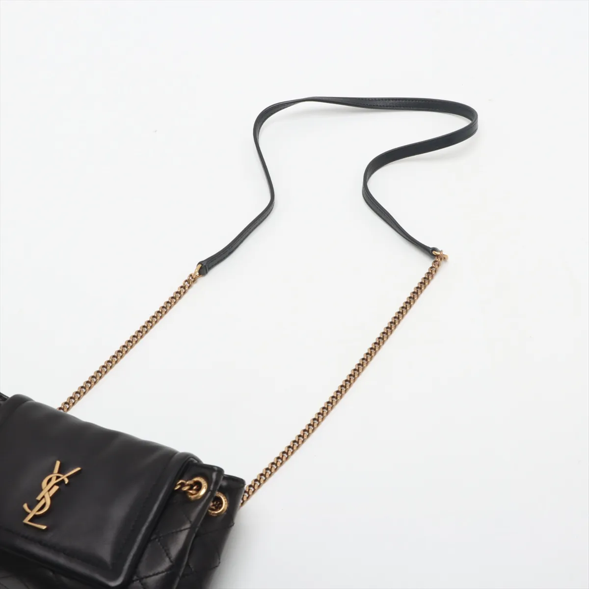 Mini Nolita Leather Chain Shoulder Bag, Black, 672738 — view 5