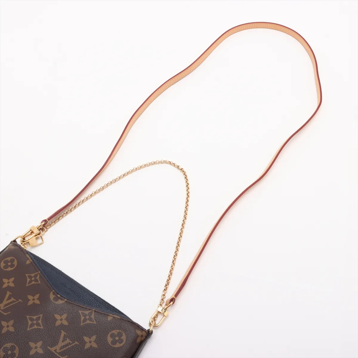 Monogram x Leather Paras Clutch M44058 GI2157 Brown x Navy — view 5