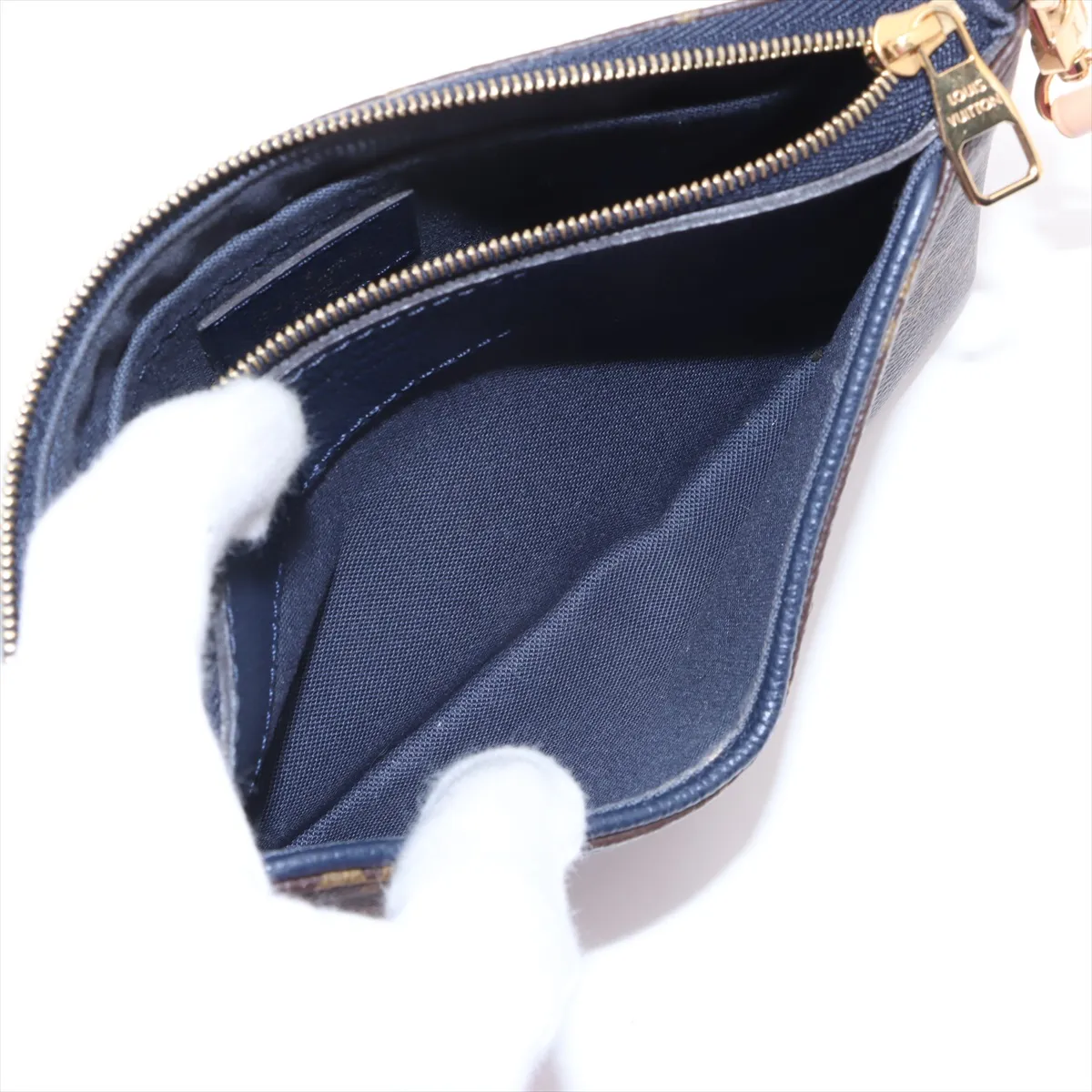 Monogram x Leather Paras Clutch M44058 GI2157 Brown x Navy — view 7