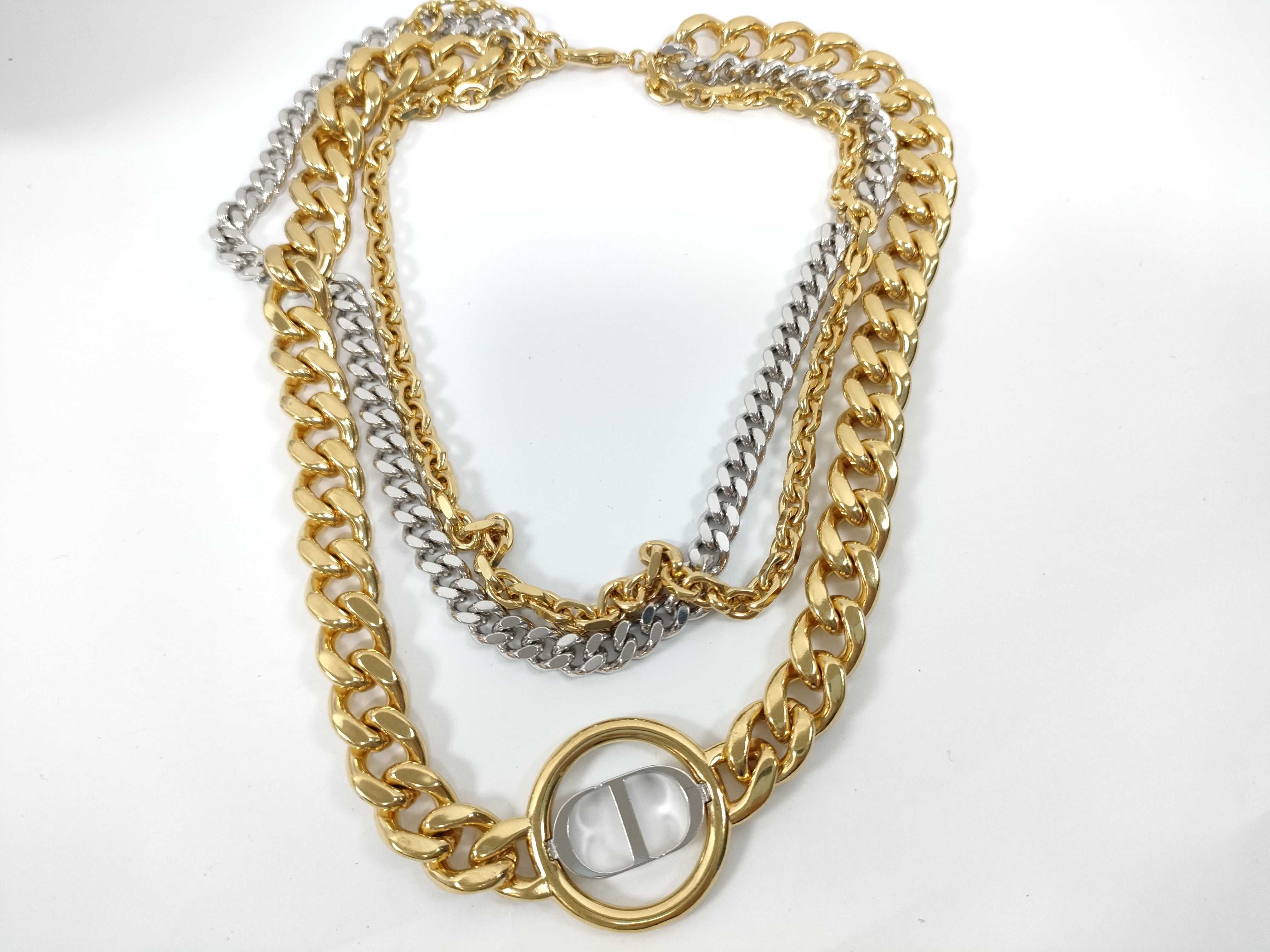 CD Triple Chain Necklace — view 8