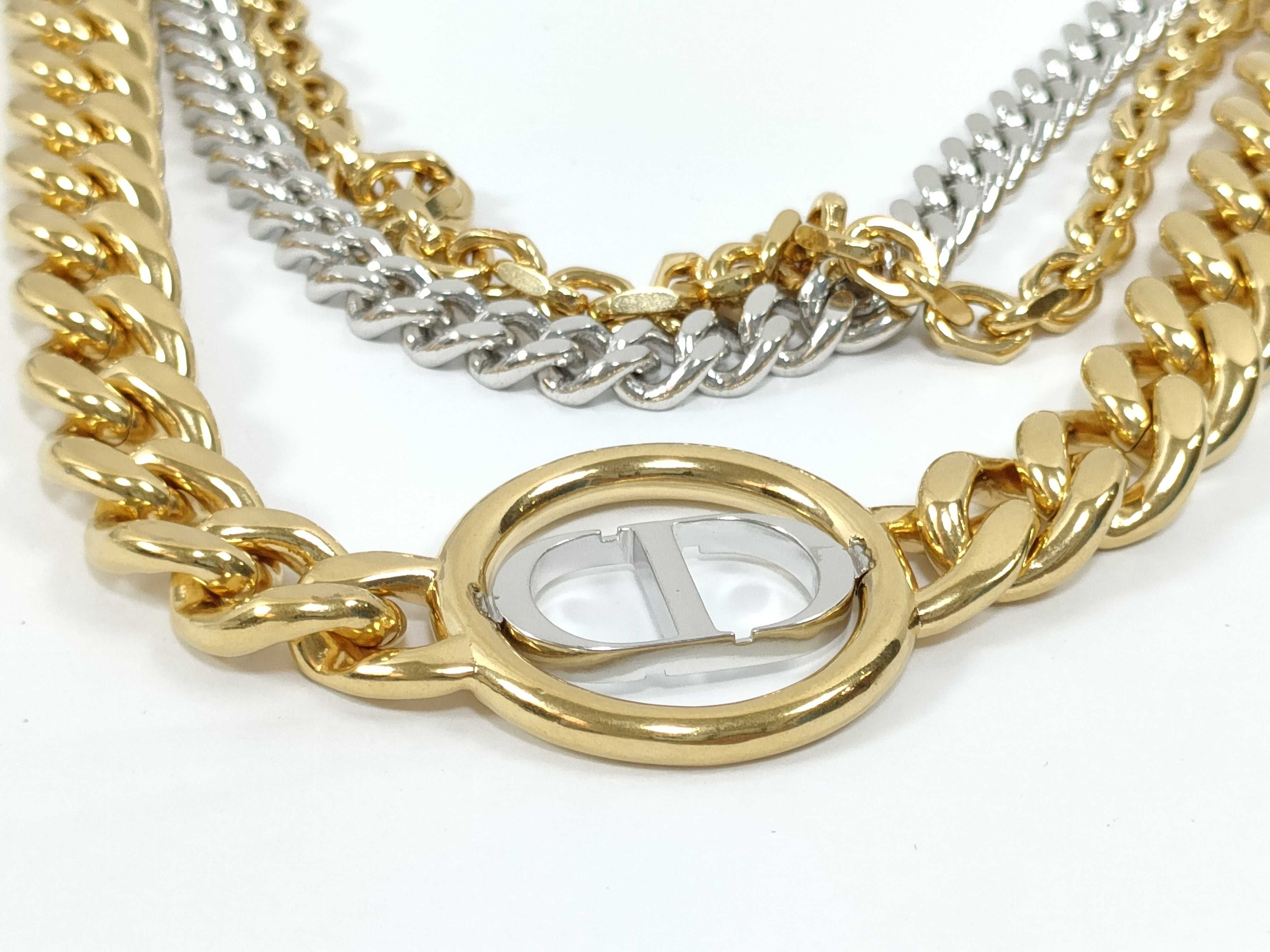 CD Triple Chain Necklace — view 10