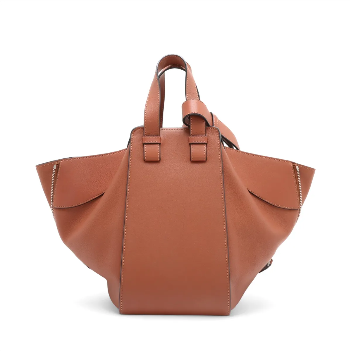 Hammock Small Leather 2-Way Handbag, Brown — view 2