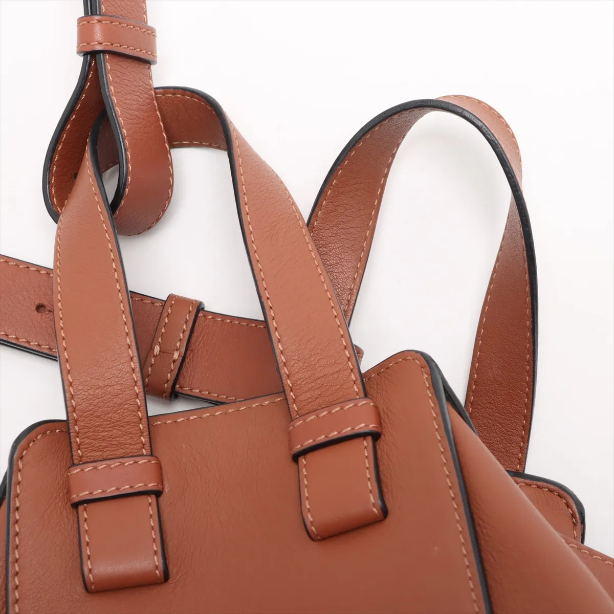 Hammock Small Leather 2-Way Handbag, Brown — view 6