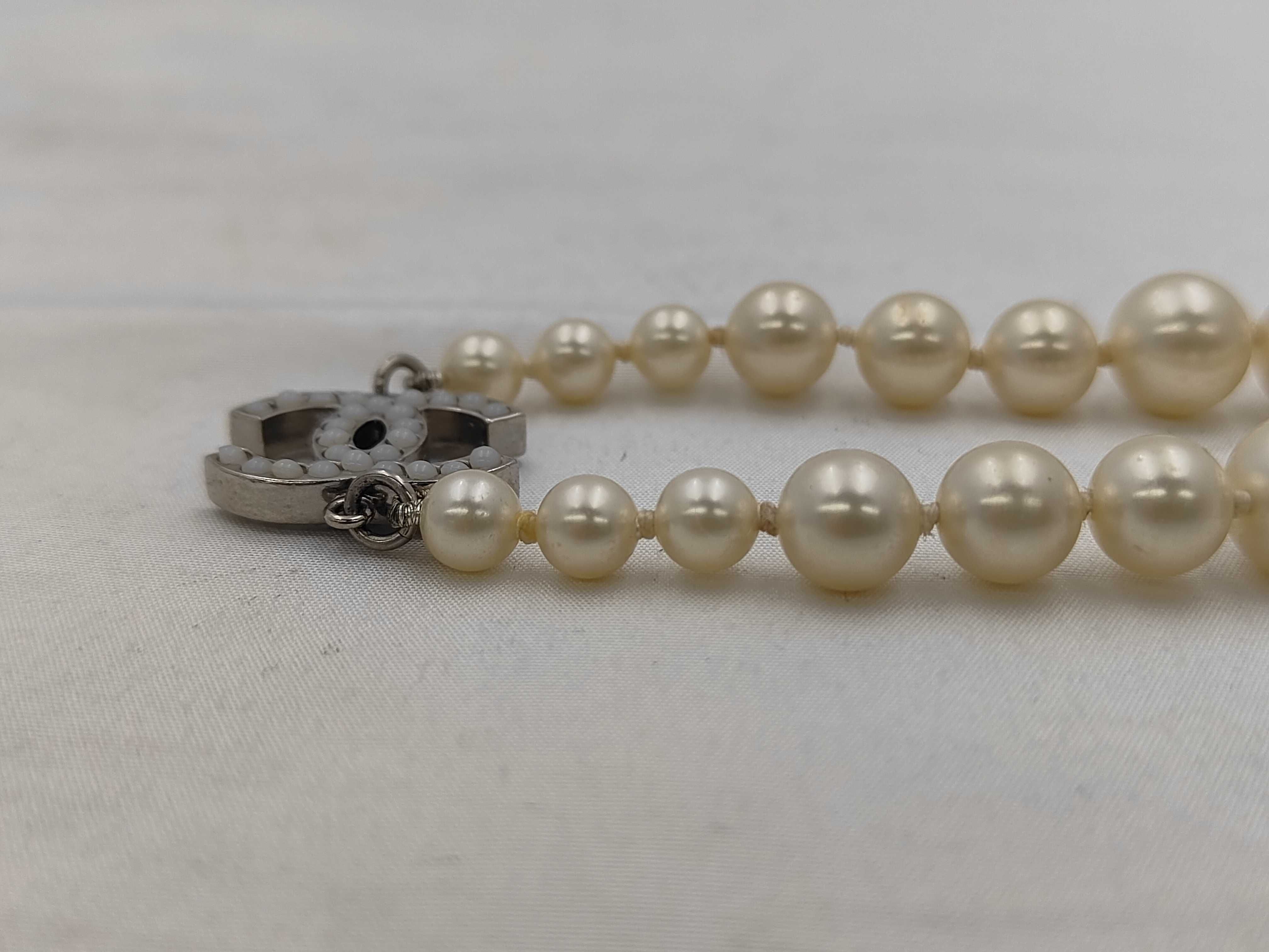 Pearl Long Necklace Coco Mark Necklace — view 2