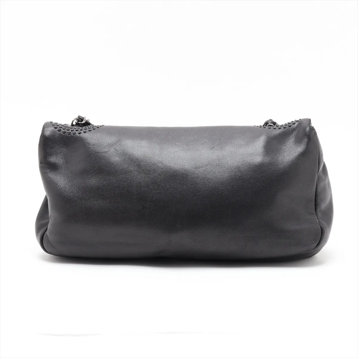 Coco Mark Lambskin Single Flap Single Chain Bag with Rhinestones, Black, Silver Hardware, 12352625, Series 12 — view 2