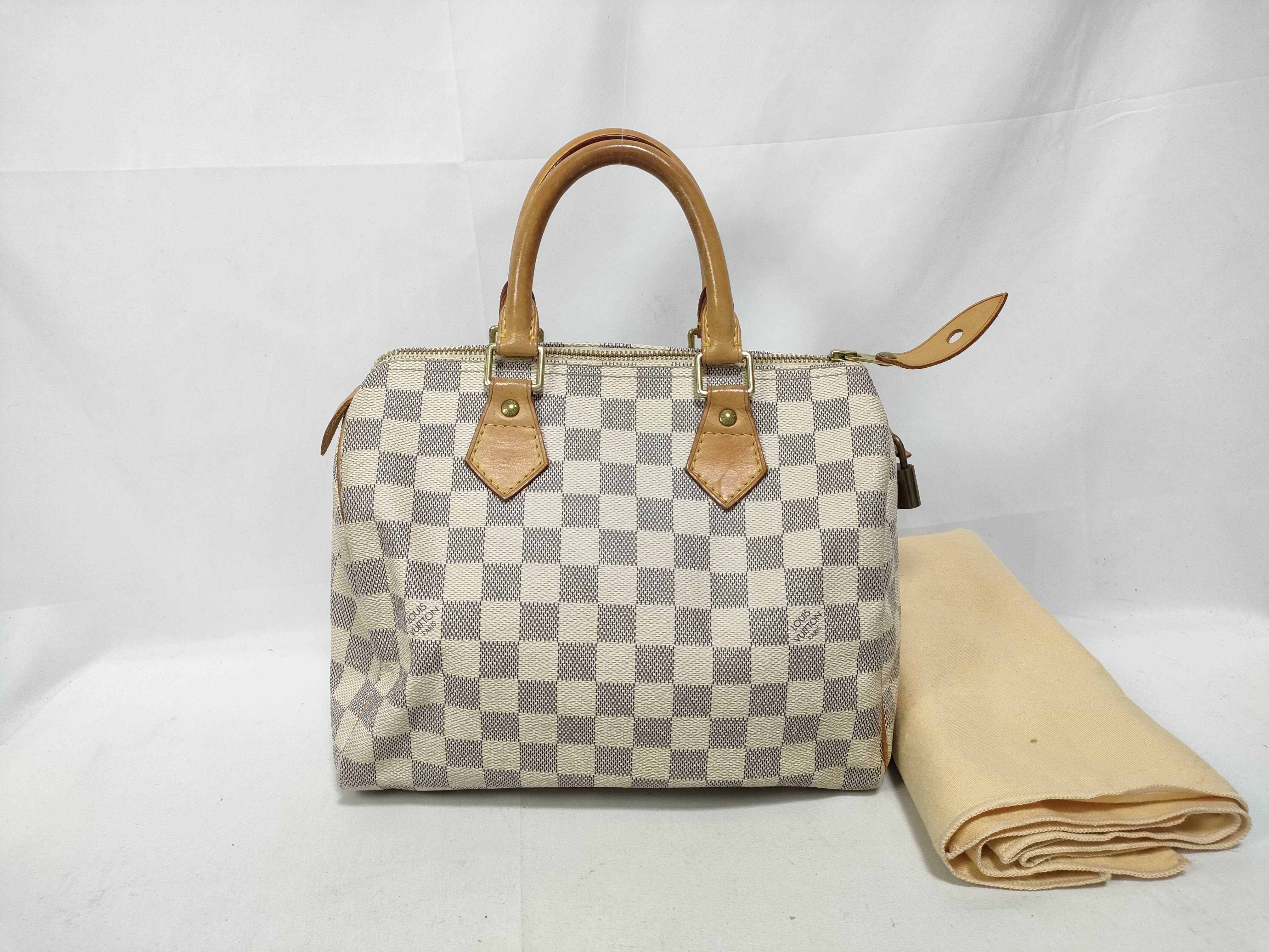 Damier Azur Speedy 25 N41534 SP3027 White Handbag