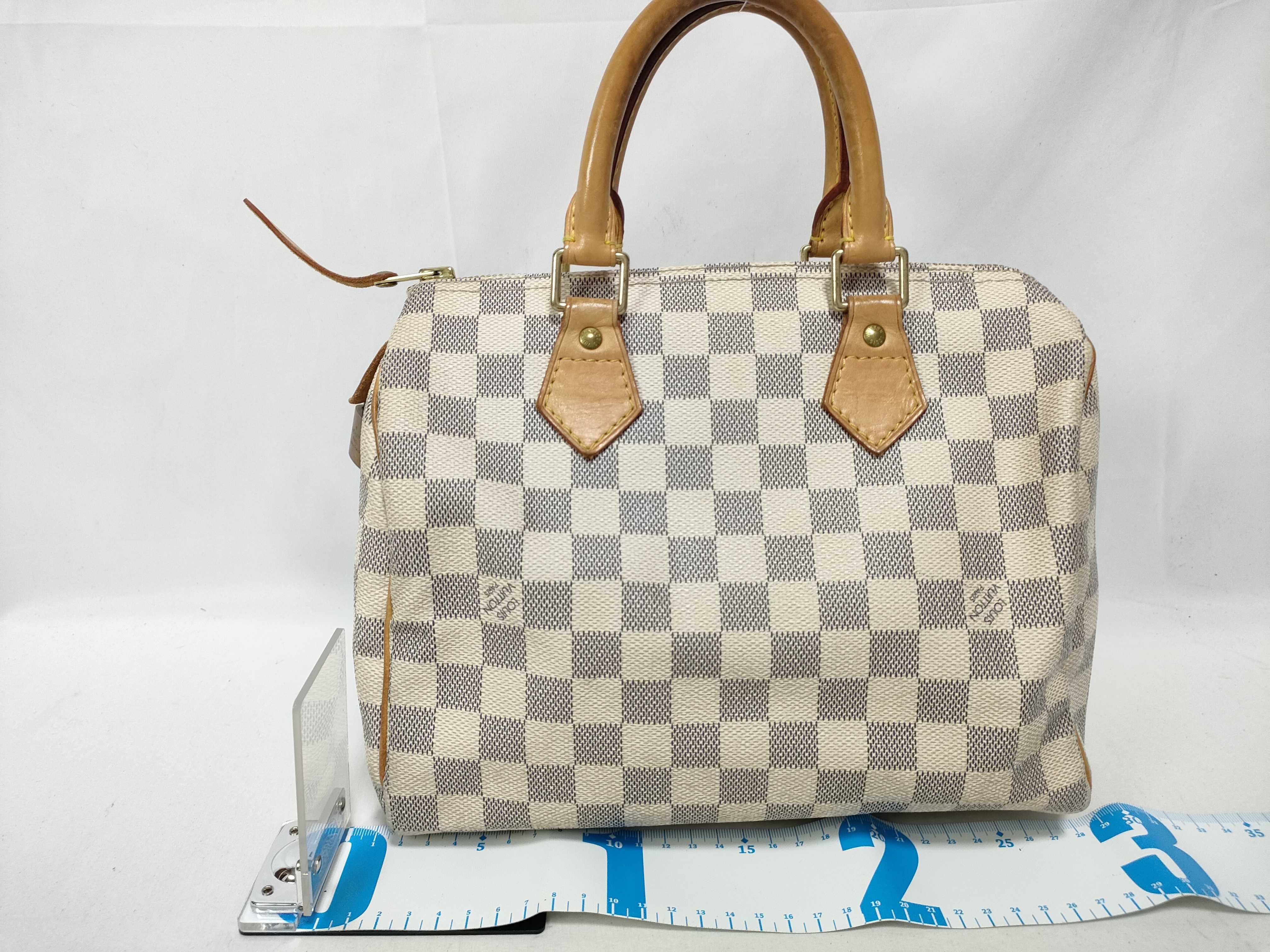 Damier Azur Speedy 25 N41534 SP3027 White Handbag — view 2