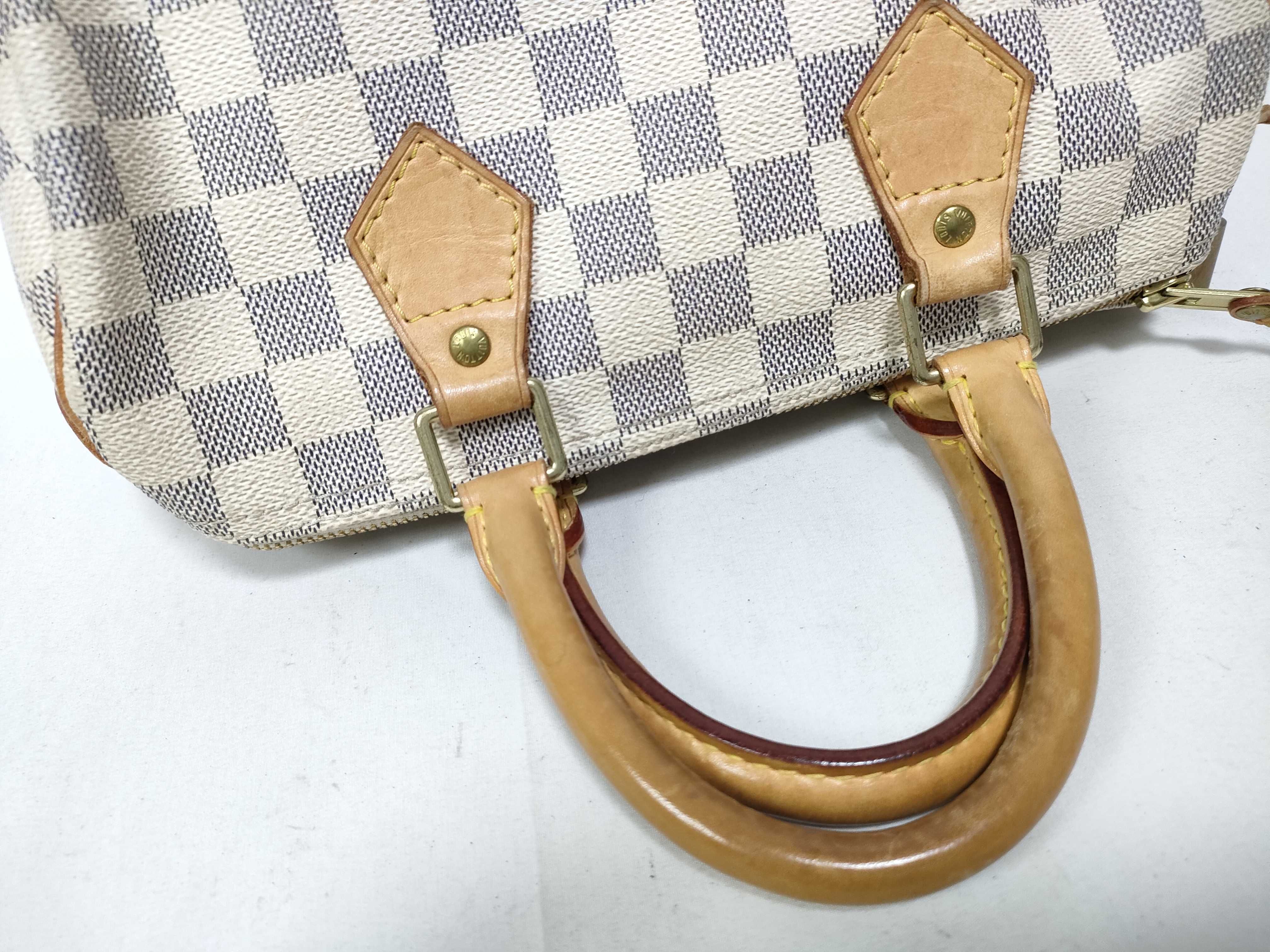 Damier Azur Speedy 25 N41534 SP3027 White Handbag — view 11