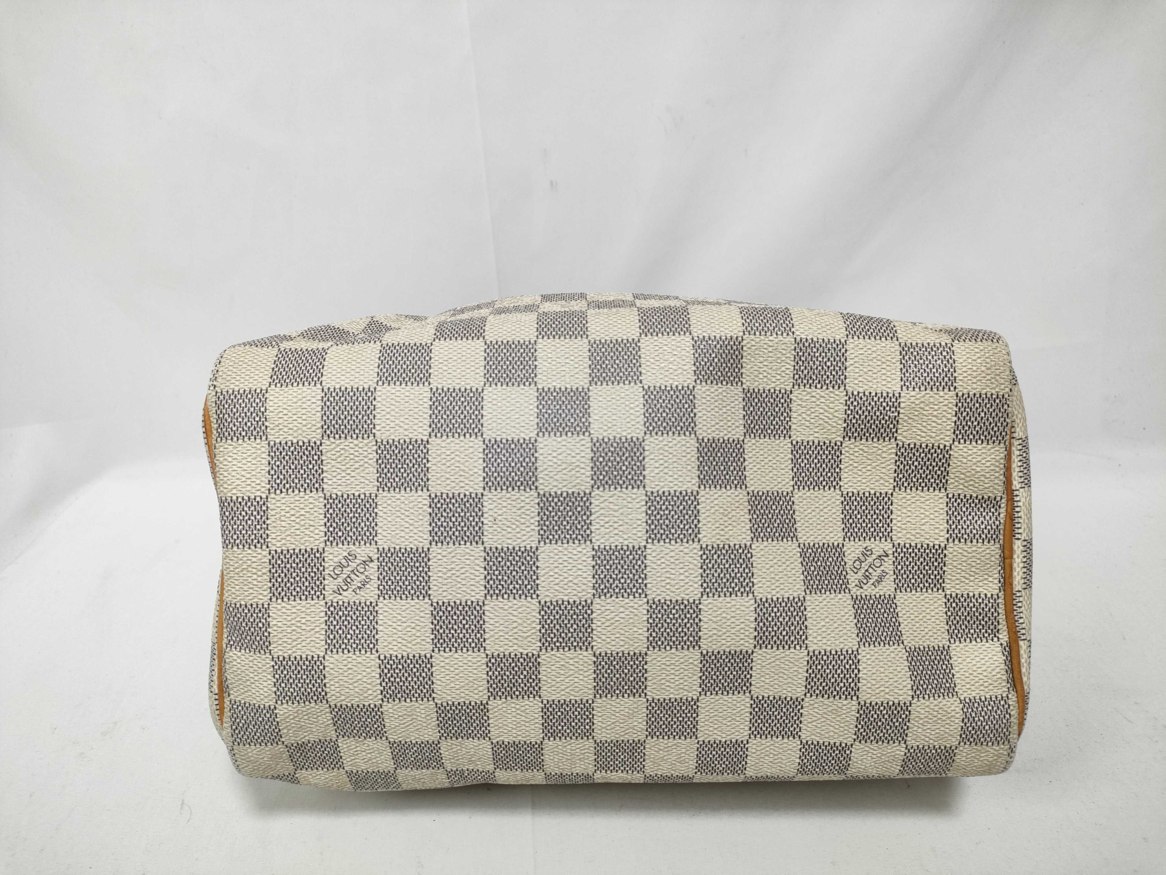 Damier Azur Speedy 25 N41534 SP3027 White Handbag — view 3