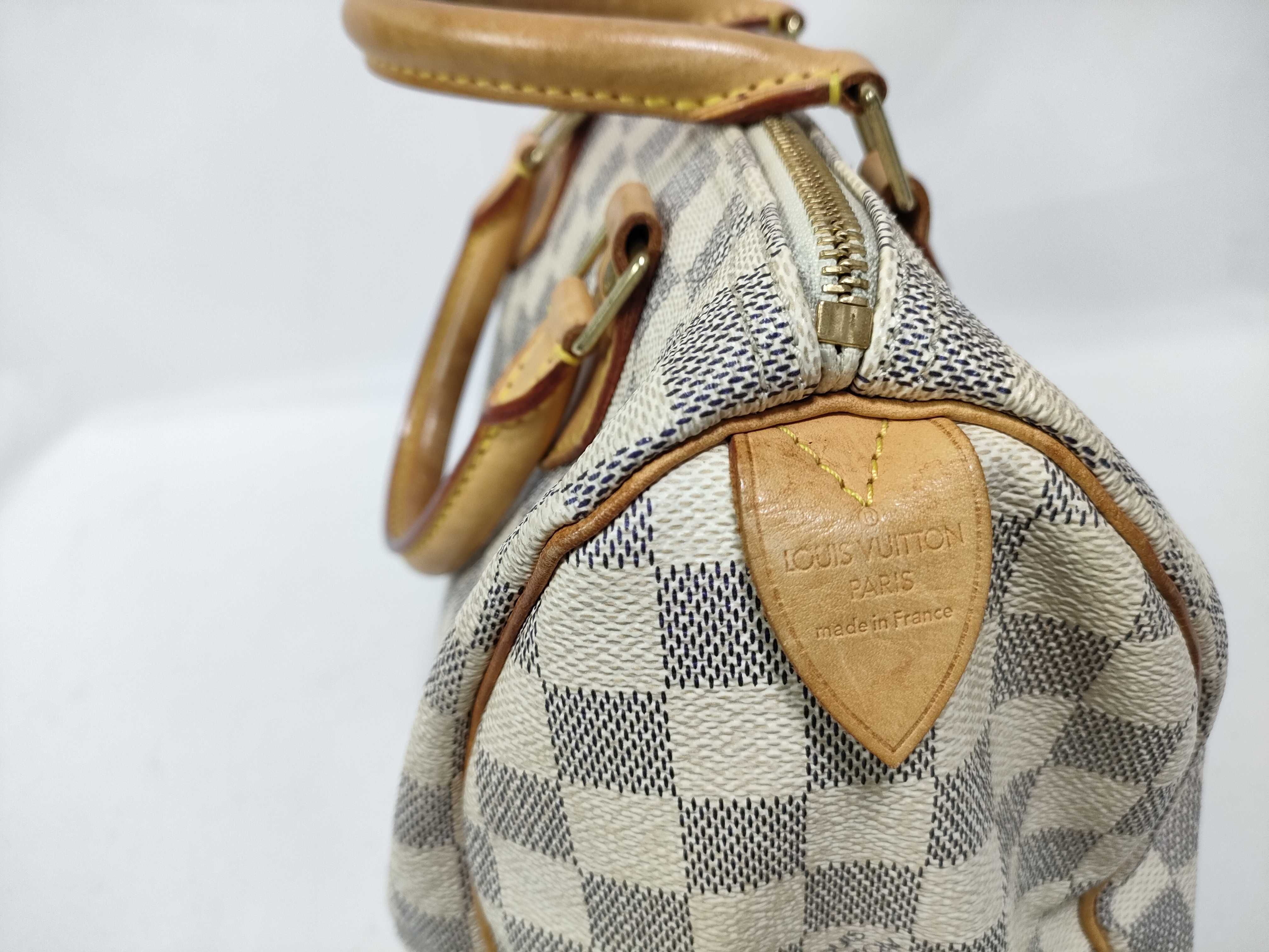 Damier Azur Speedy 25 N41534 SP3027 White Handbag — view 6