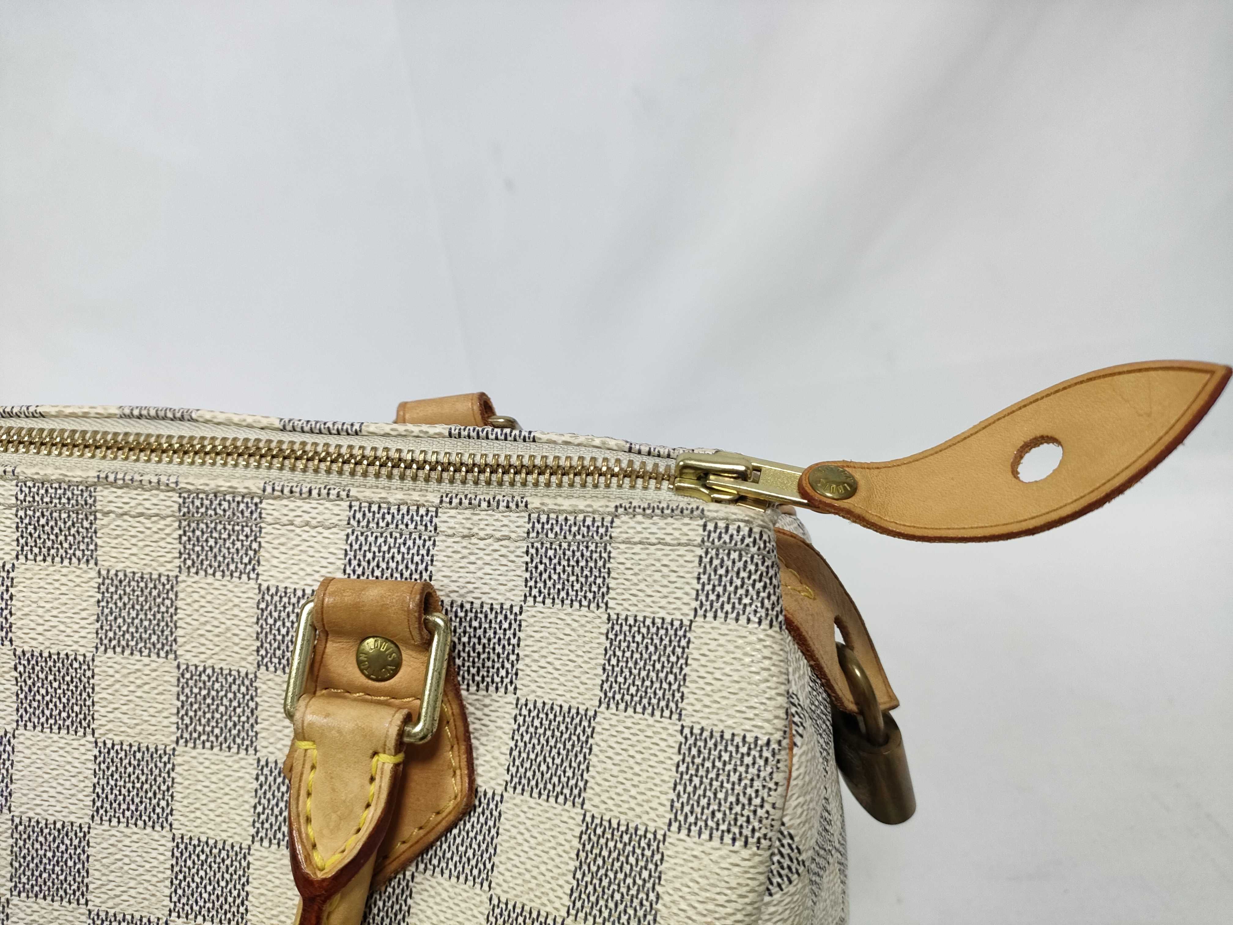 Damier Azur Speedy 25 N41534 SP3027 White Handbag — view 8