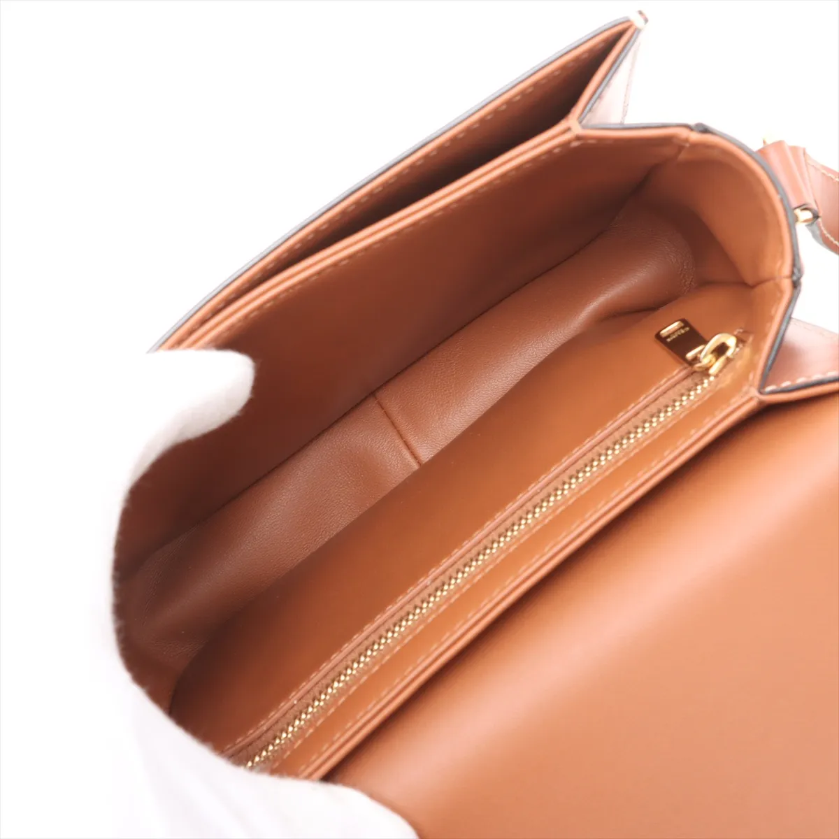 Triomphe Teen PVC x Leather Shoulder Bag White x Brown — view 6