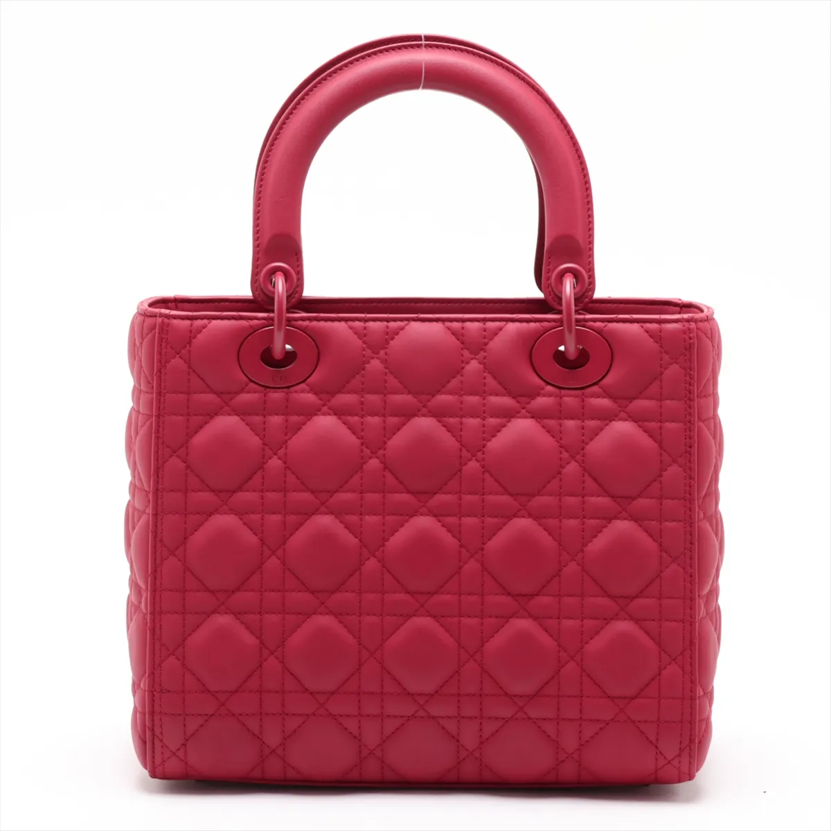 Cannage Lady Dior Leather 2-Way Handbag, Red — view 2