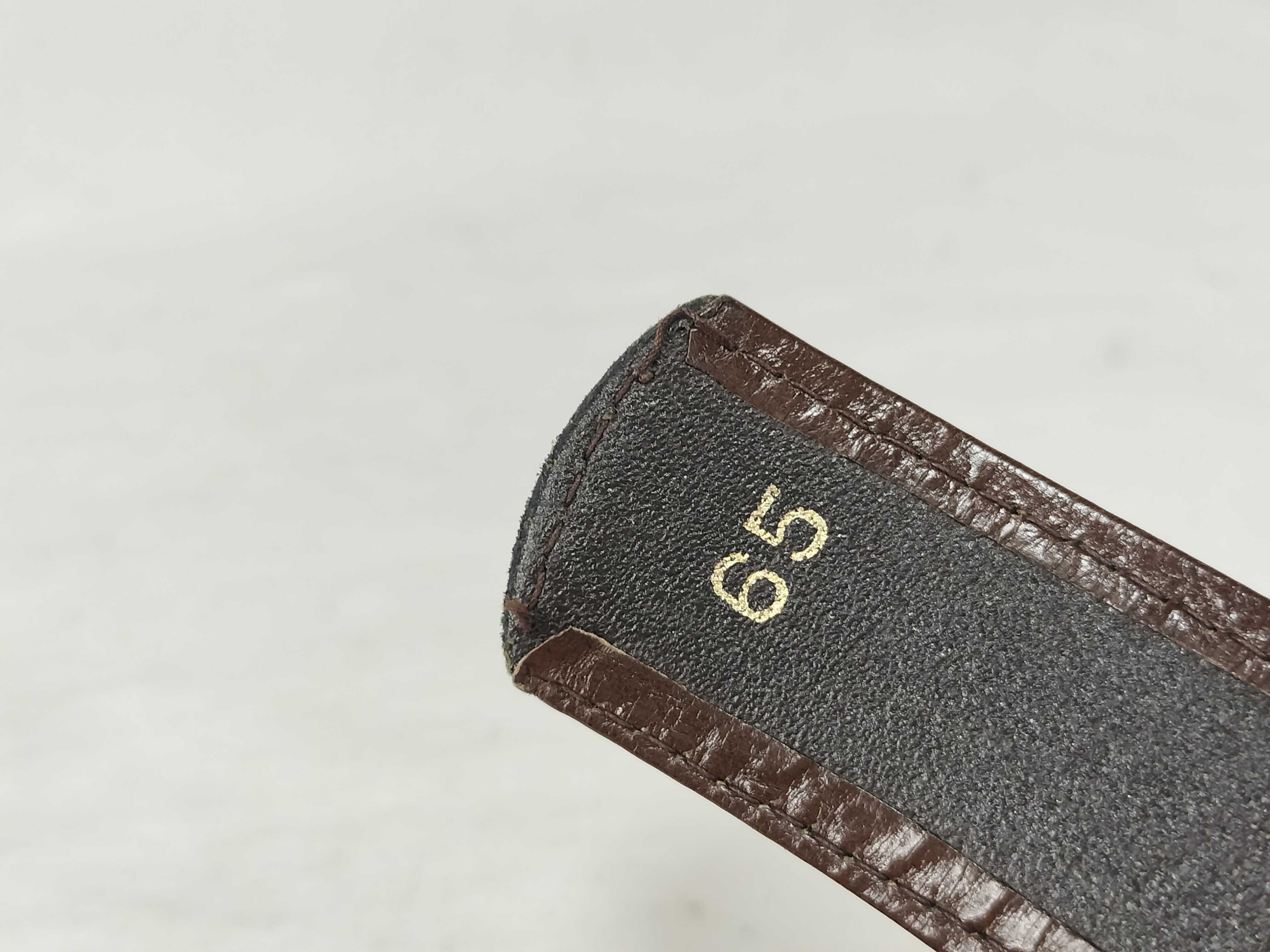 belt with carriage buckle, brown belt — view 6