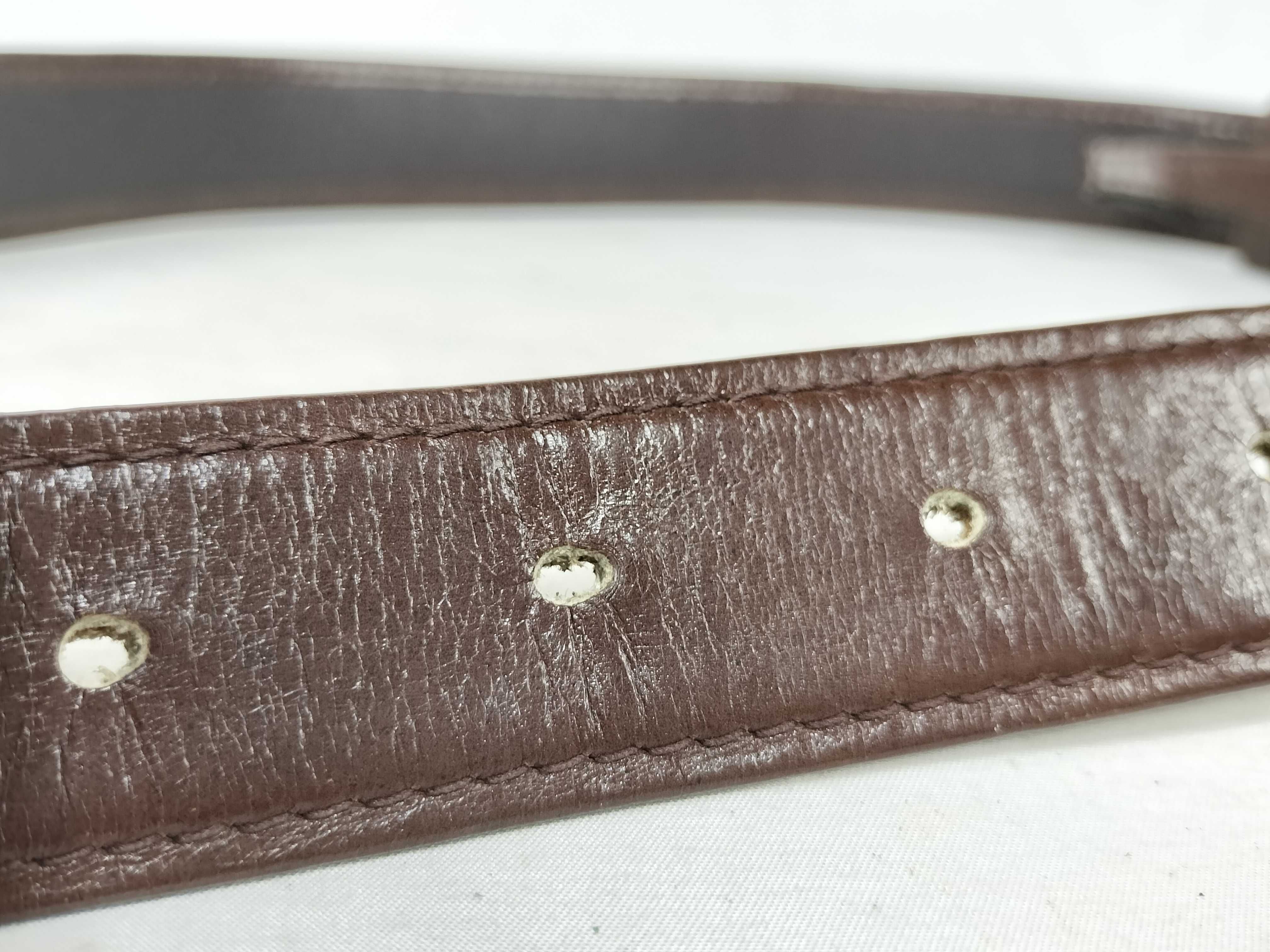 belt with carriage buckle, brown belt — view 7
