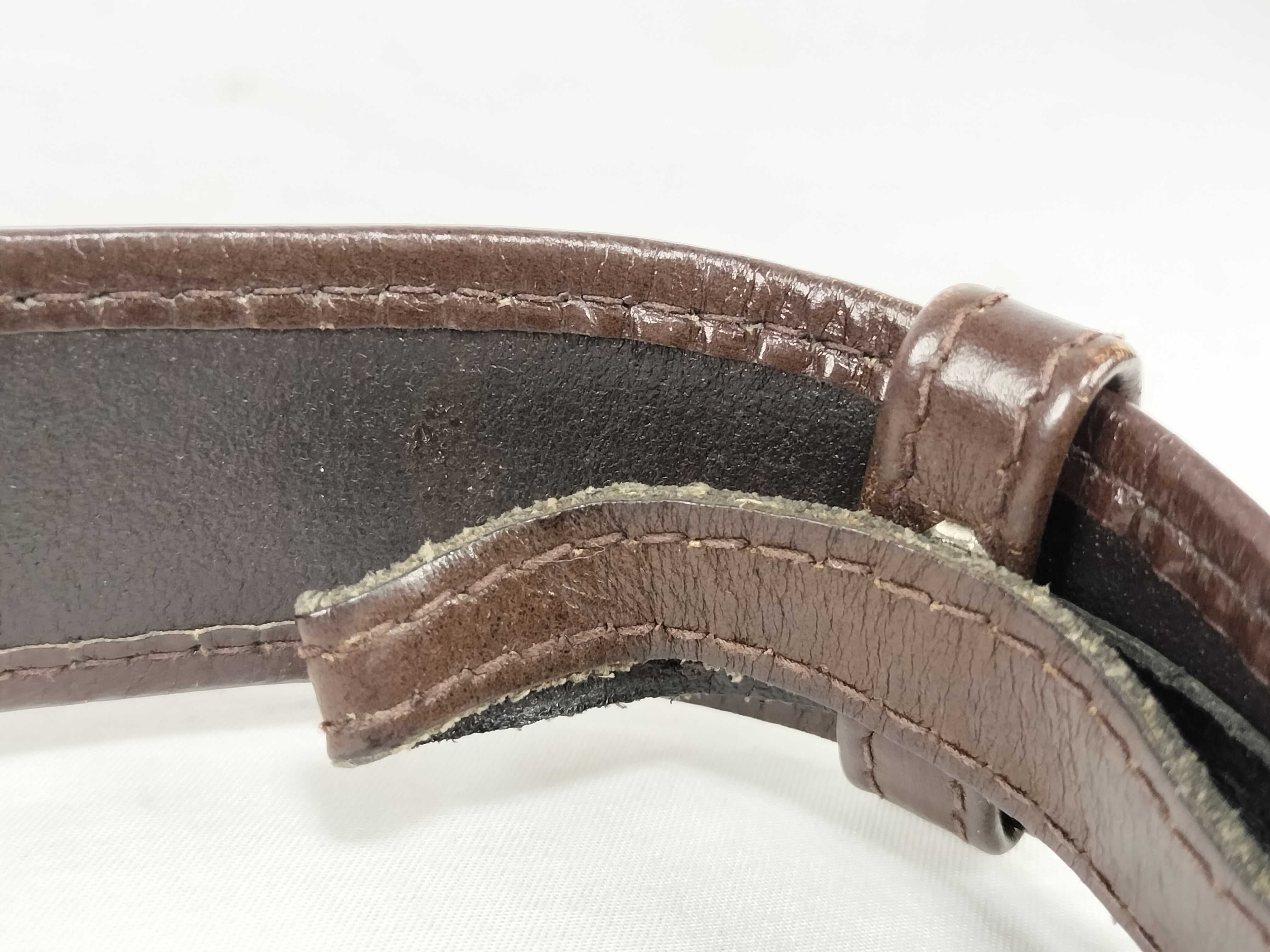 belt with carriage buckle, brown belt — view 8