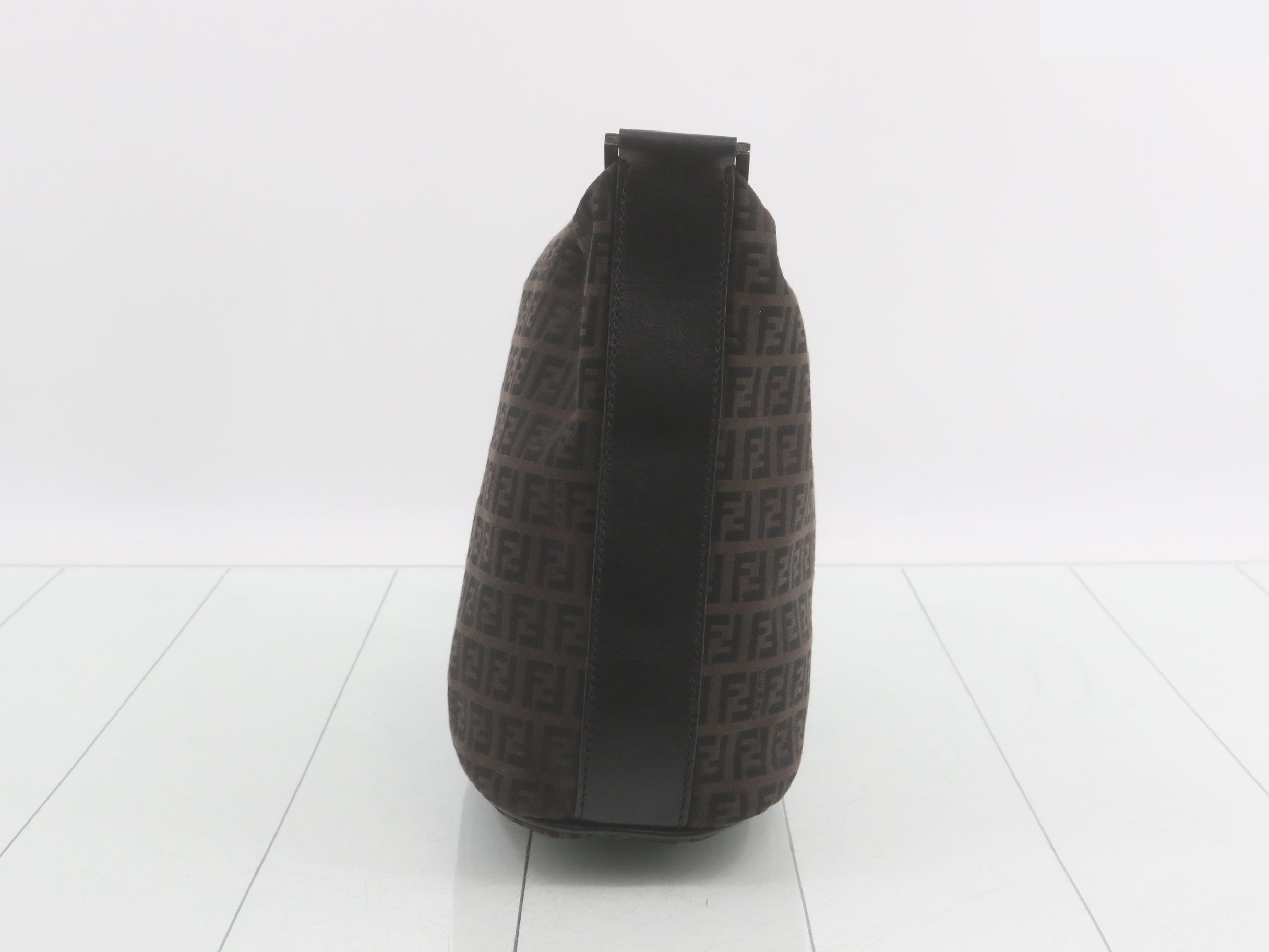One-shoulder bag, brown, nylon, leather — view 3