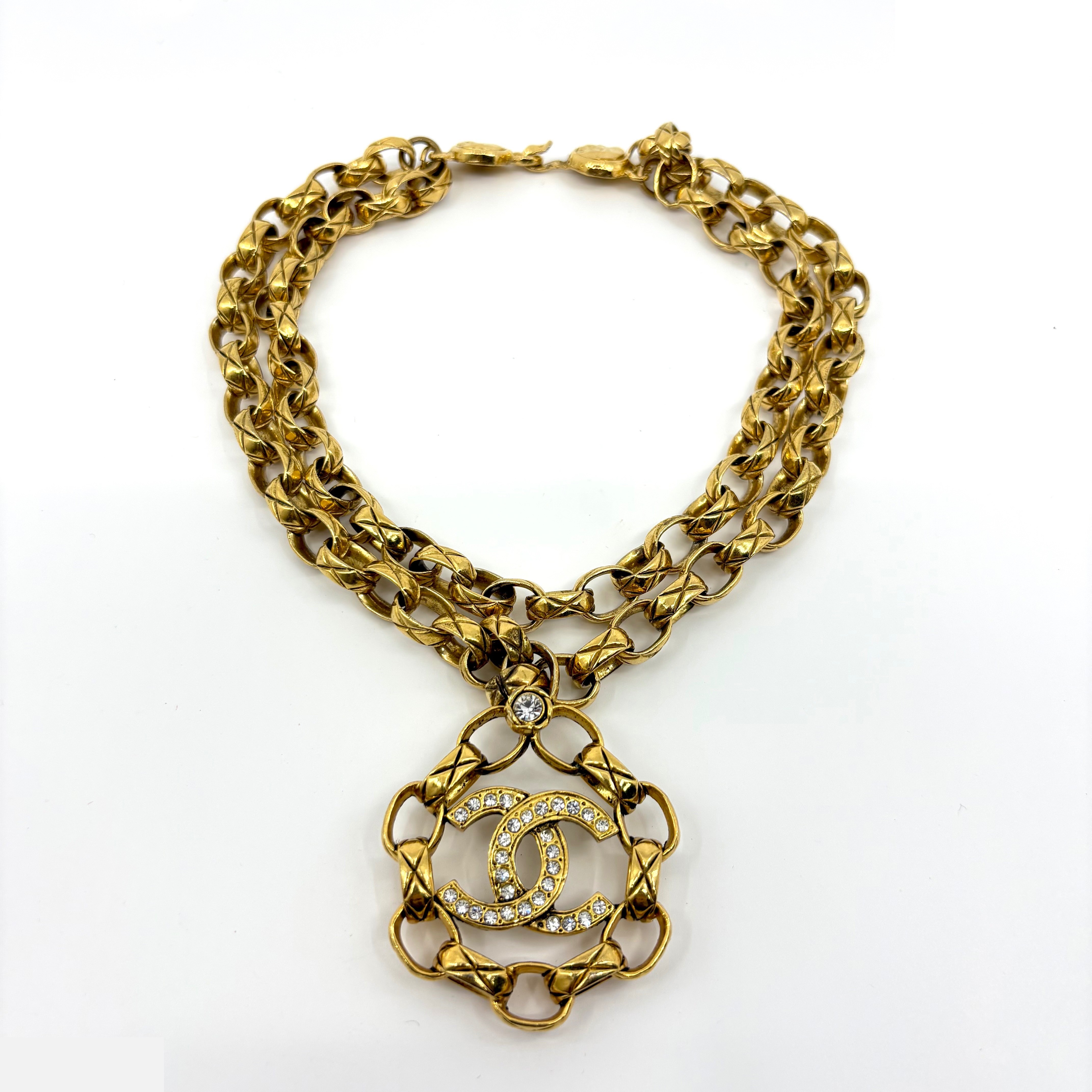 Matelassé chain, double strand (precious metal), necklace/pendant, neck circumference approximately 45 cm — view 2
