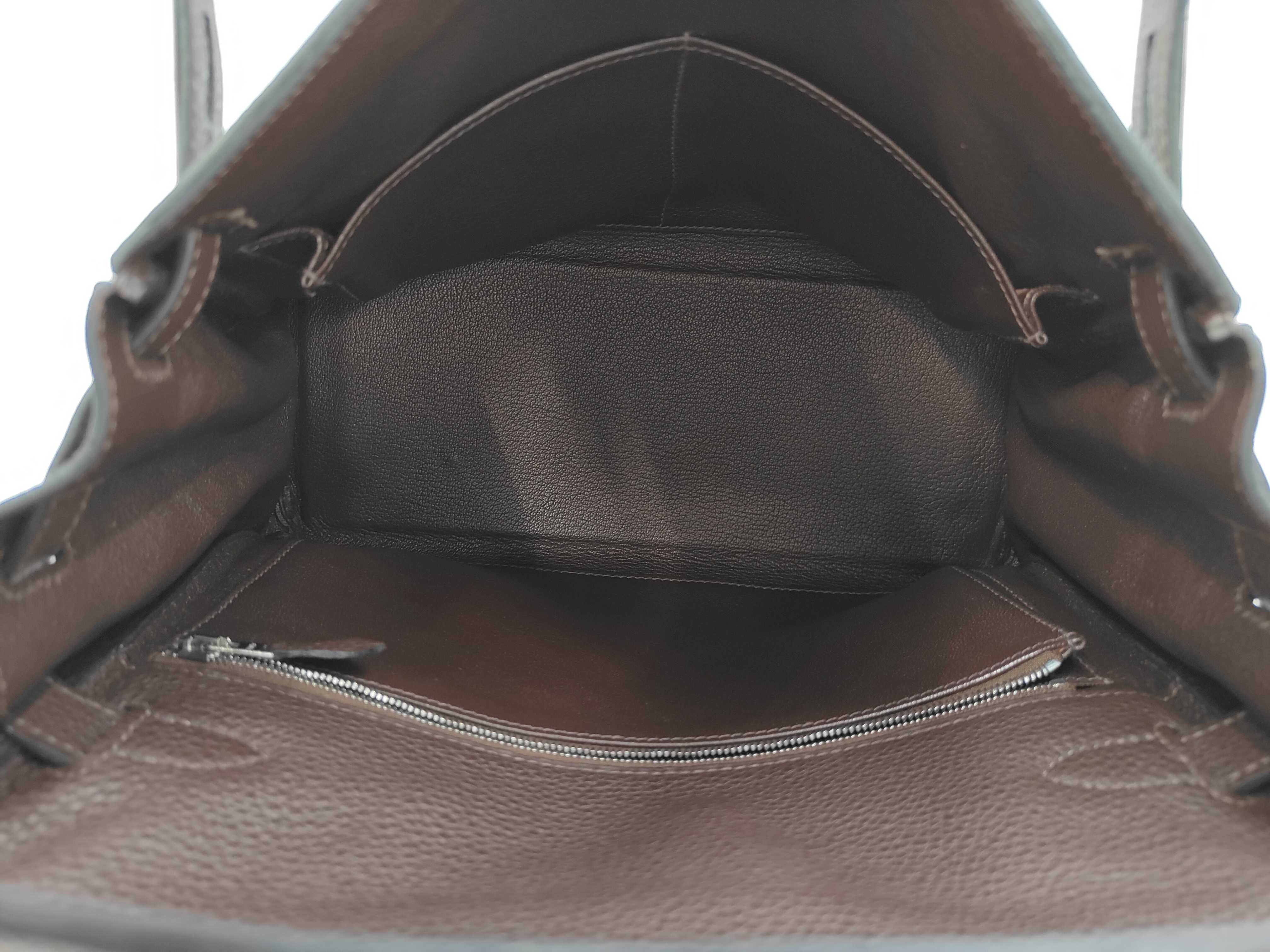 Kelly 28, 2-way bag, Togo leather, Havana finish, silver hardware, H stamp, includes dust bag, strap, clochette, key, and 2 keys. Dimensions: 28 x 19 x 12 cm, shoulder strap approximately 90 cm. Handbag. — view 12