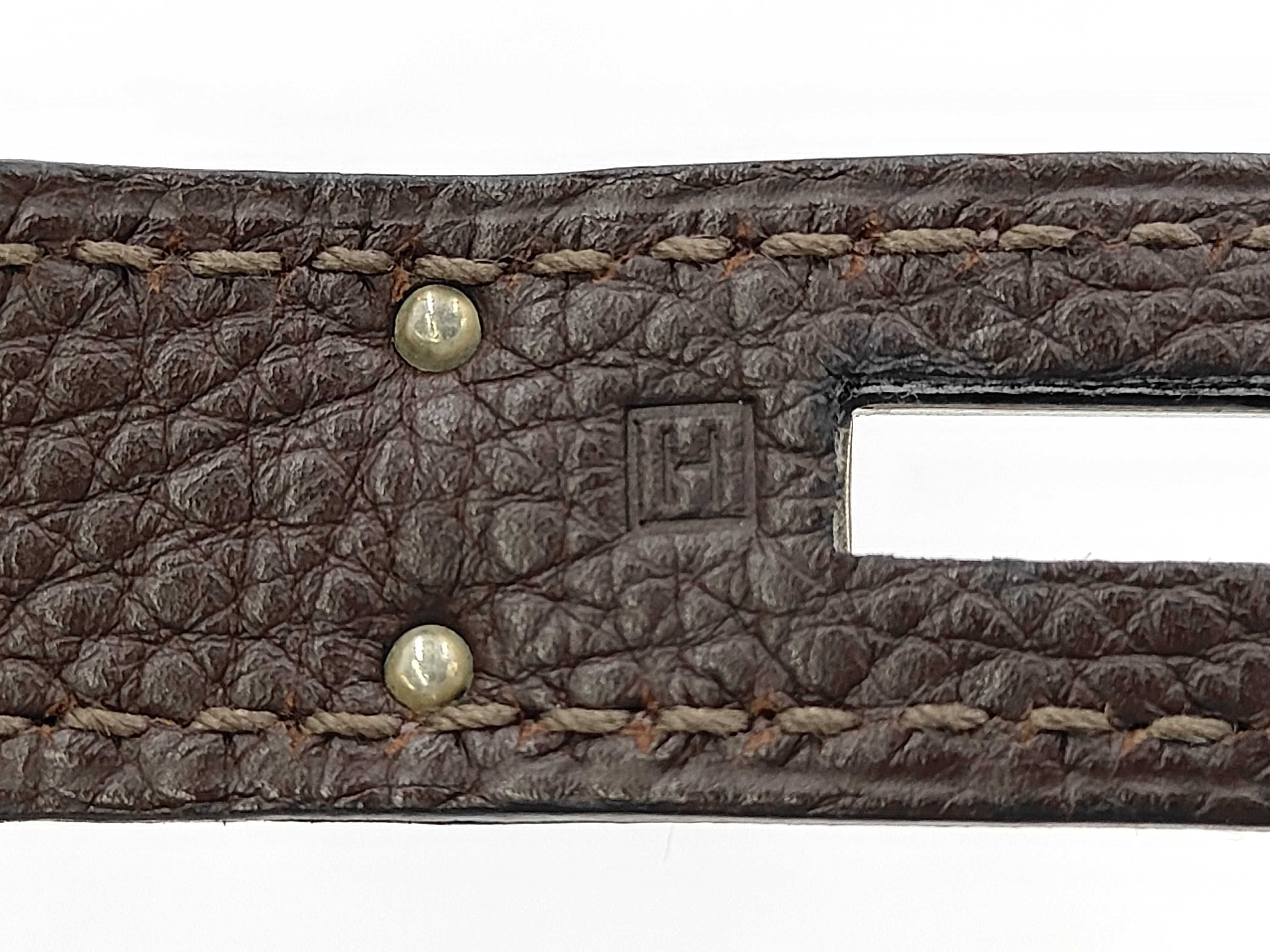 Kelly 28, 2-way bag, Togo leather, Havana finish, silver hardware, H stamp, includes dust bag, strap, clochette, key, and 2 keys. Dimensions: 28 x 19 x 12 cm, shoulder strap approximately 90 cm. Handbag. — view 10