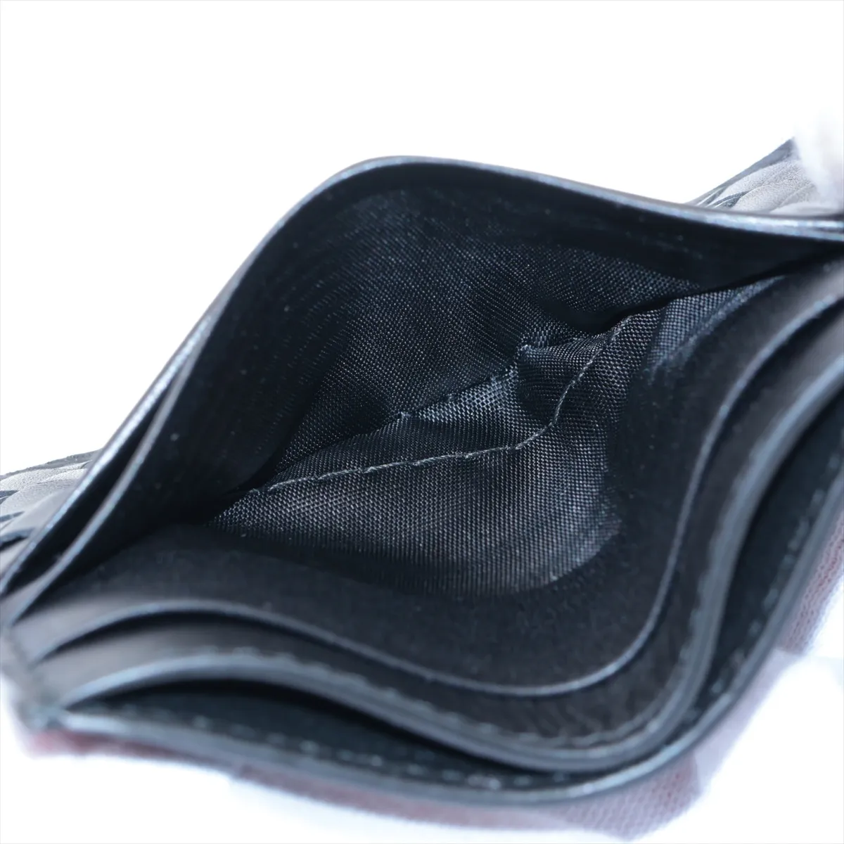 Intrecciato Leather Card Case Black — view 4
