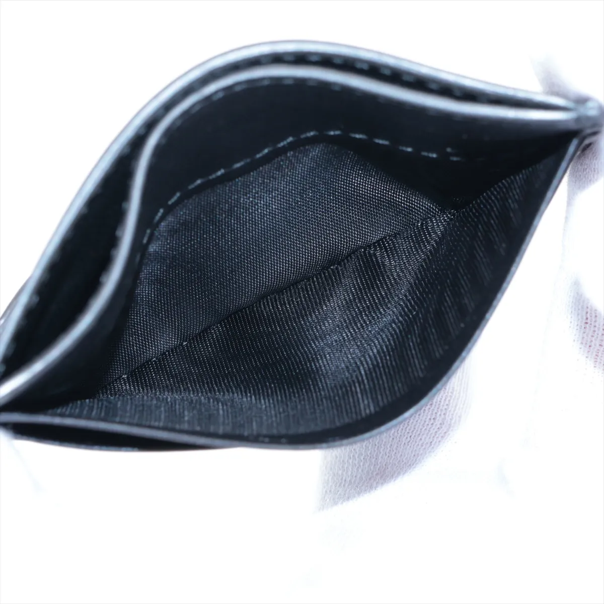 Intrecciato Leather Card Case Black — view 7