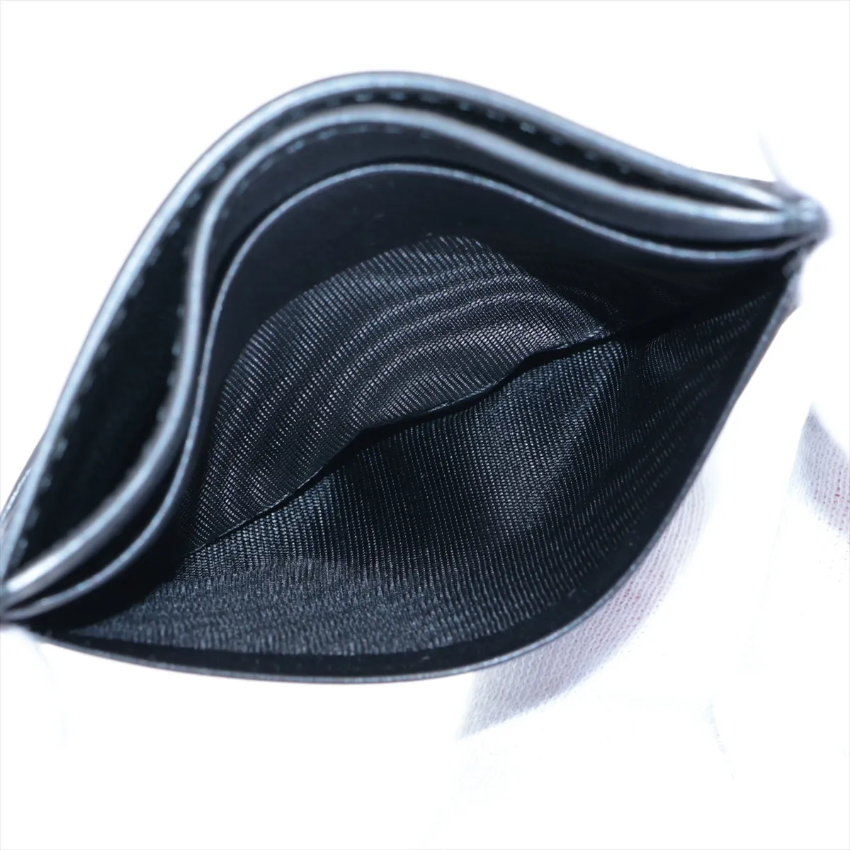 Intrecciato Leather Card Case Black — view 8
