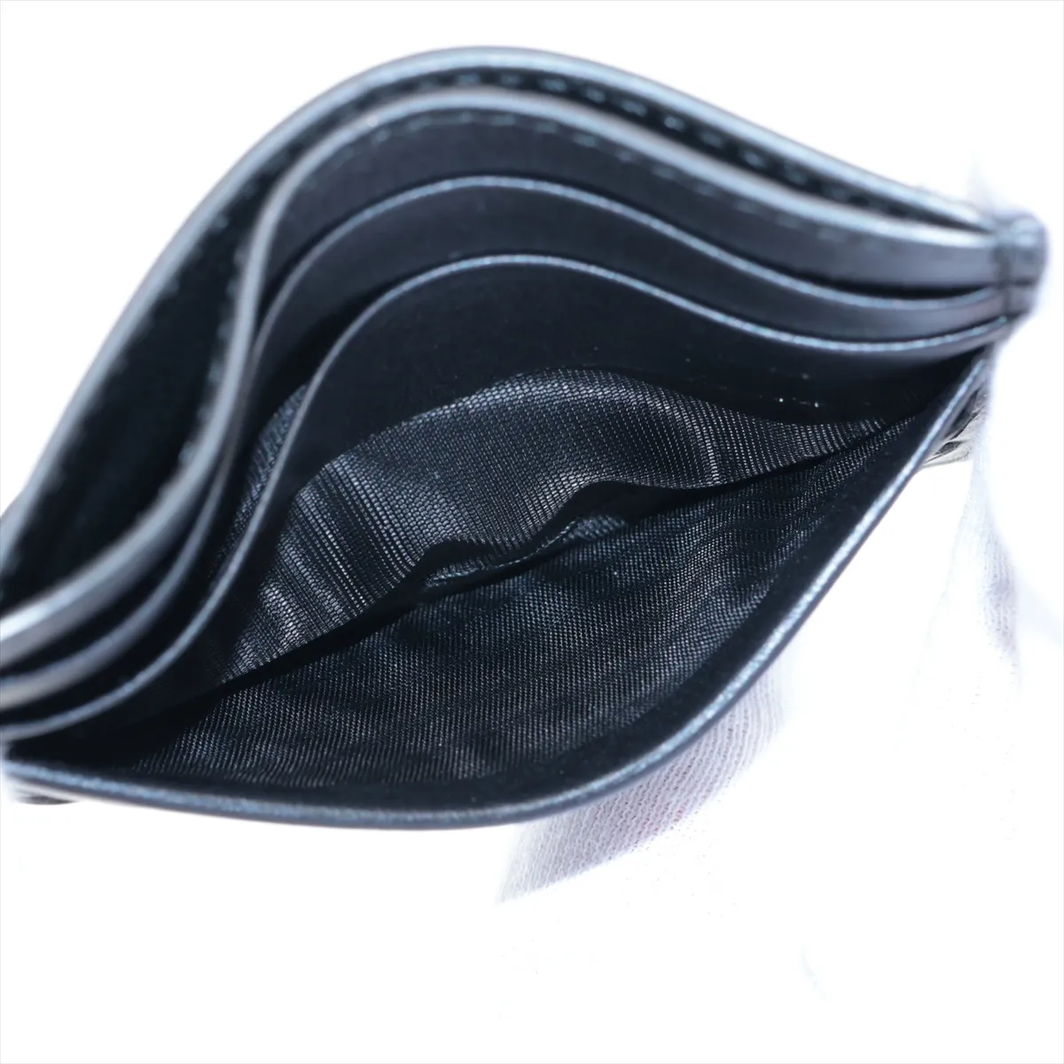 Intrecciato Leather Card Case Black — view 9