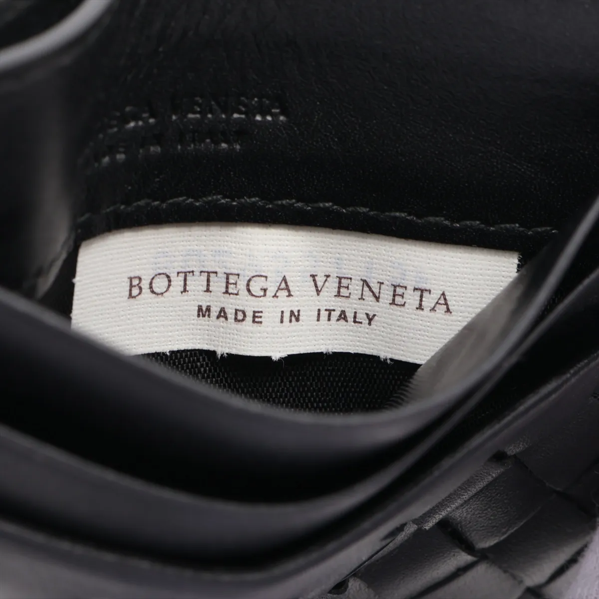 Intrecciato Leather Card Case Black — view 10