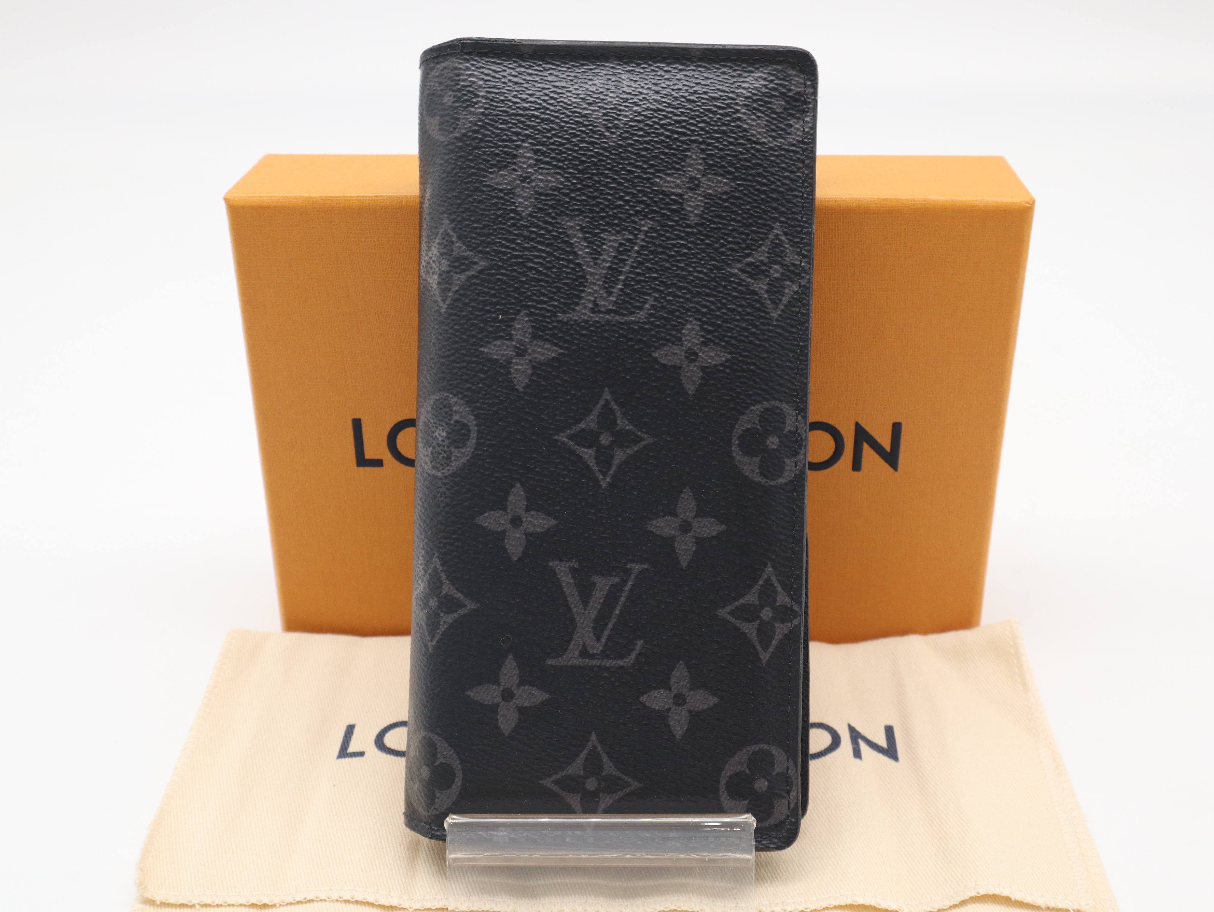 M61697 Monogram Eclipse Portefeuille Brazza Wallet with Box and Dust Bag