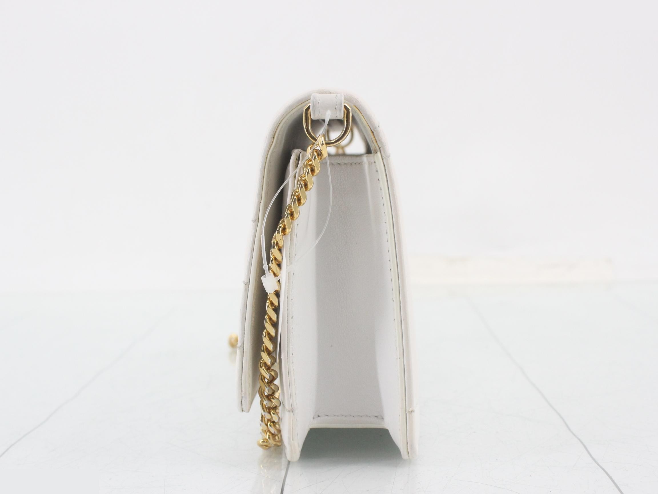 Quilted leather TB logo roller chain — view 3
